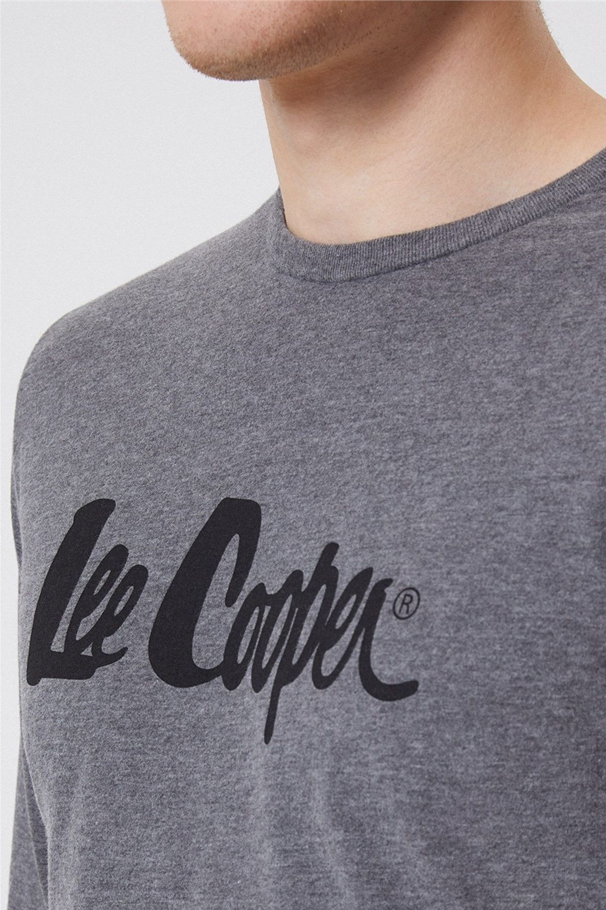 تی شرت خاکستری مردانه Zayne O Yaka U.Kol Anthracite Melanj 221 LCM 242001 Lee Cooper