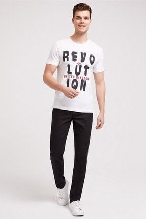 Erkek Revolution O Yaka T-Shirt Ekru 202 LCM 242024