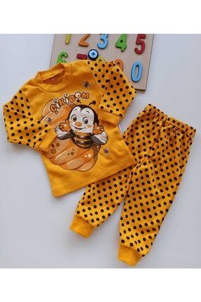 Bebek Sevimli Arı Basklı Pijama Takımı 2'li ygz588