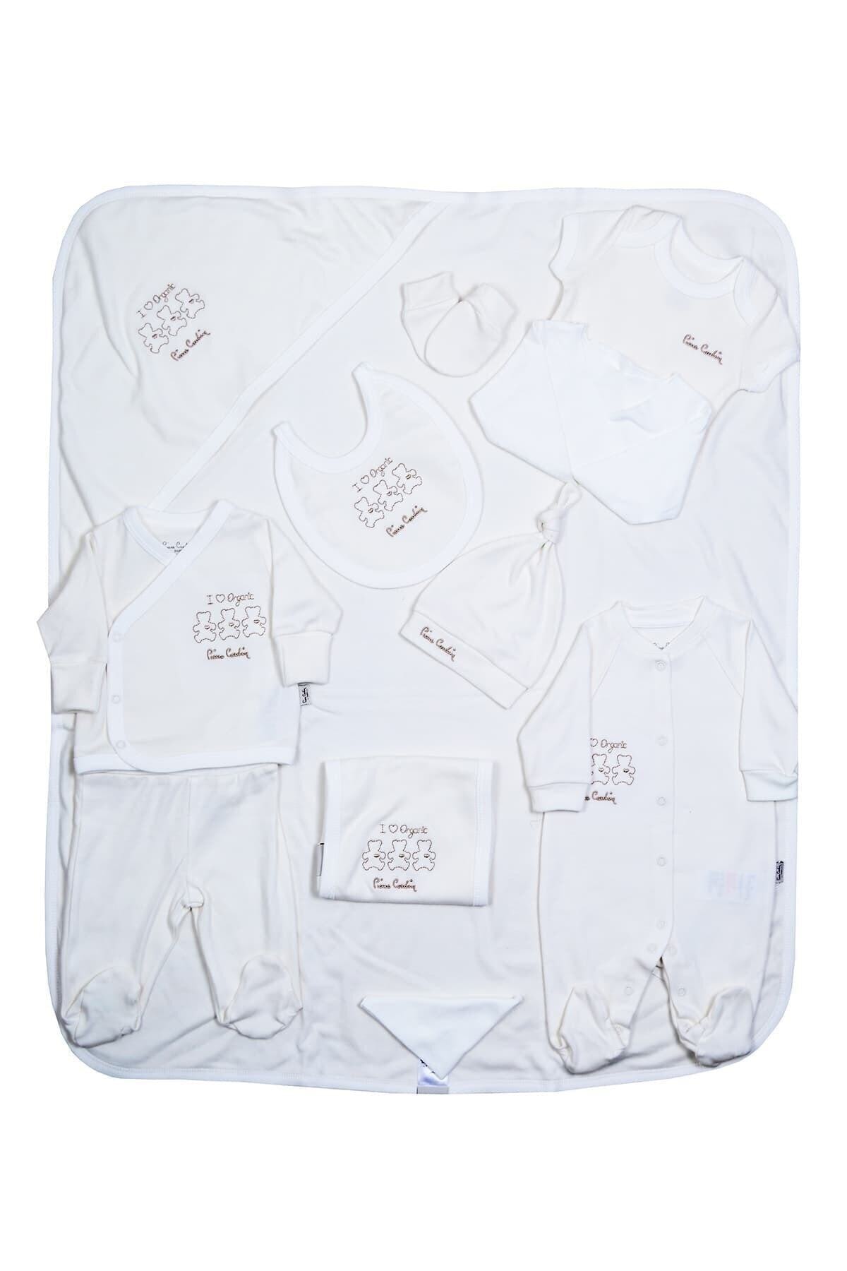 Pierre Cardin Bebek Giyim 10'lu Hastane Çıkış Seti Organik Ekru