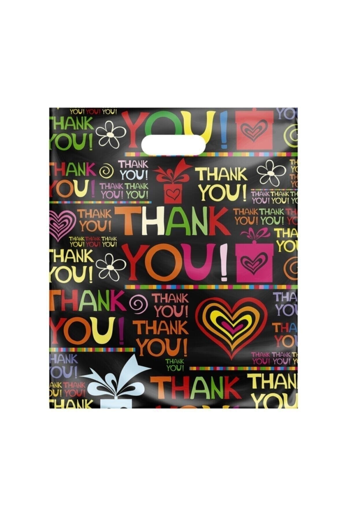 Genel Markalar 5 No (50*60) Takviyeli El Geçme Poşet Thank You Desenli 50 Adet