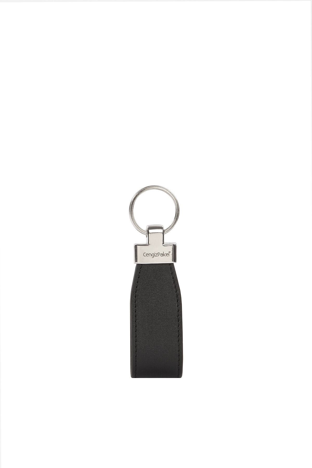 کیف پول مردانه سیاه و سفید چرمی سفید+مجموعه KEYCHAIN Cengiz Pakel
