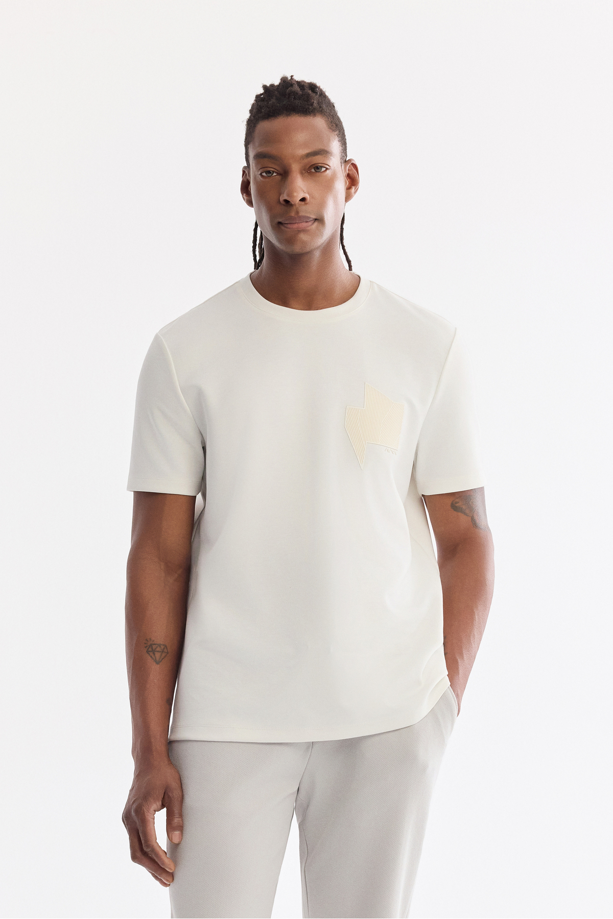Erkek Açık Gri Klasik Bel Pamuklu Elastan Relaxed Fit Chino Pantolon A61Y3013 — خاکستری — تصویر 2 از 8