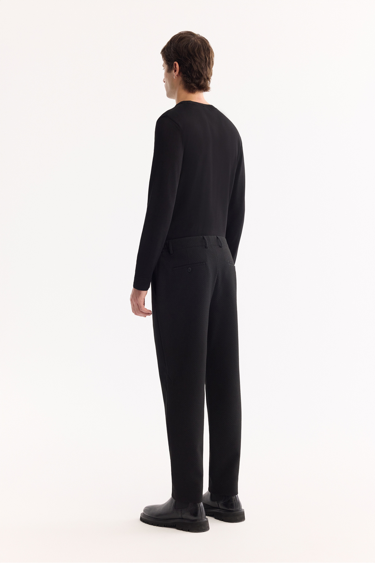 Erkek Siyah Yani Lastikli Bi-Stretch Hafif Slim Fit Pantolon A52Y3213 — مشکی — تصویر 7 از 7