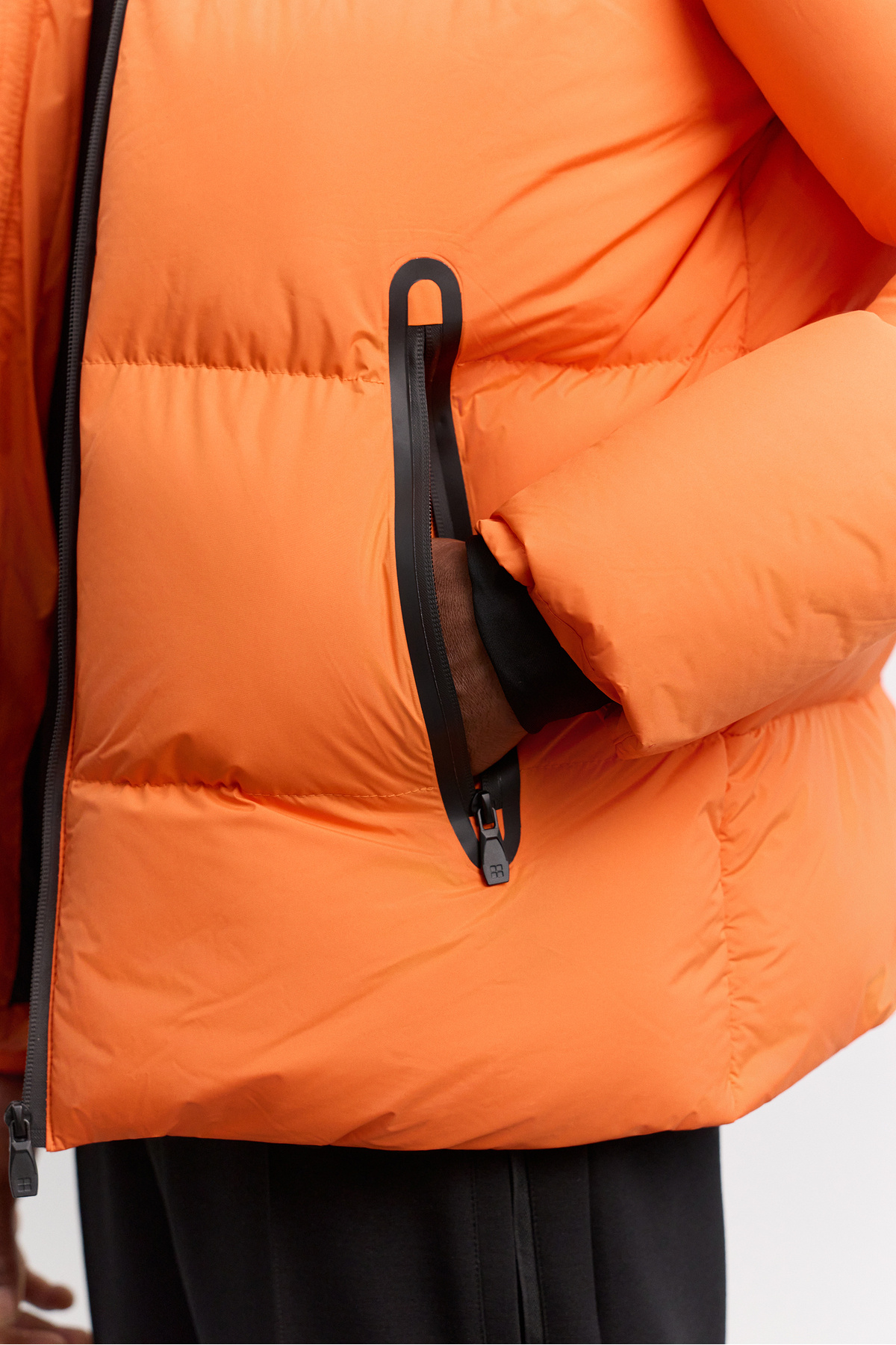 Erkek Turuncu Kapüşonlu Su İtici Rüzgar Geçirmez -5°C Dayanıklı Şişme Comfort Fit Mont B006046 — نارنجی — تصویر 4 از 9