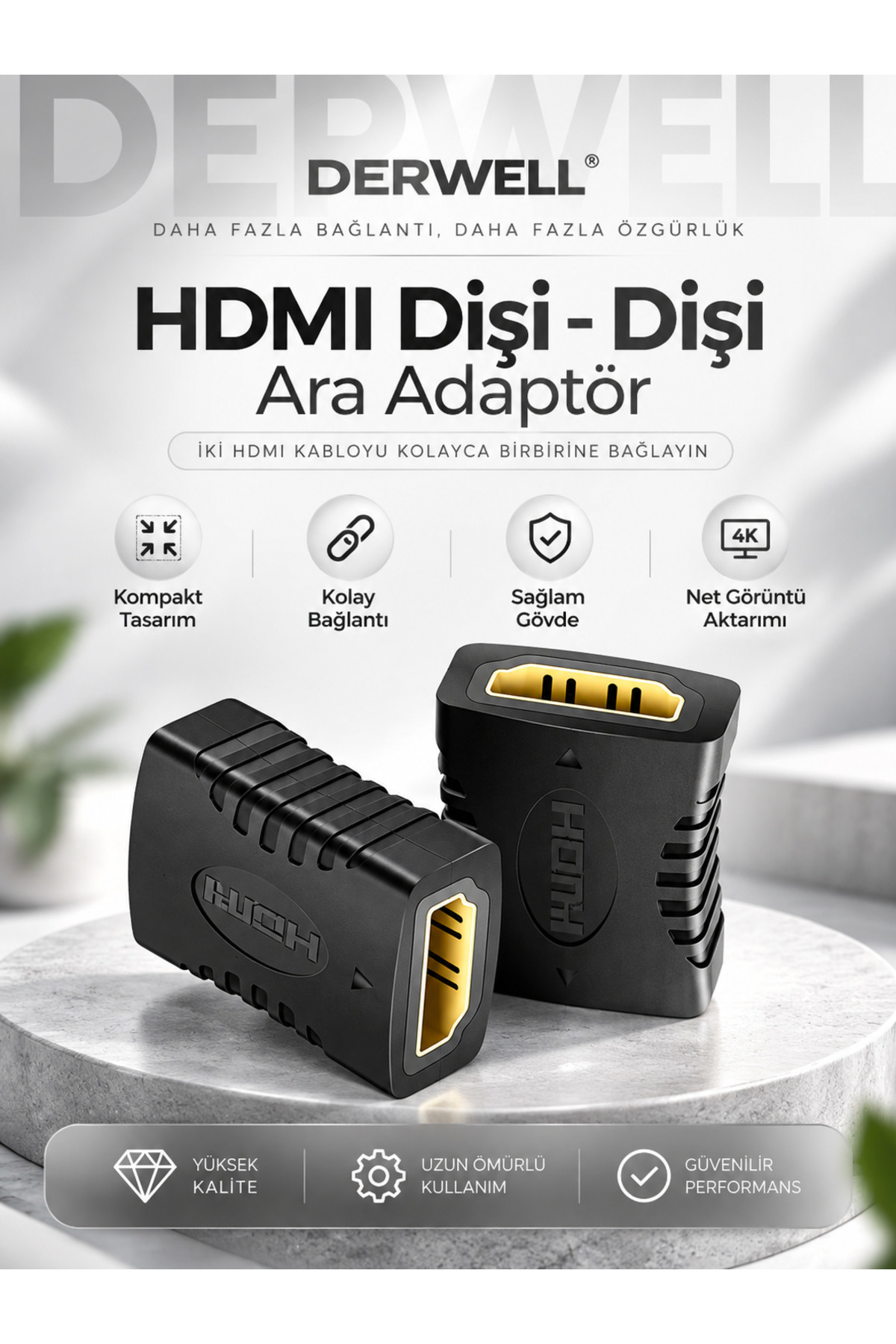 Hdmi Kablo Ara Birleştirici Hd 1080p Dişi Dişi Kablo Uzatma Ara Uzatıcı Dönüştürücü Uzatma Adaptörü