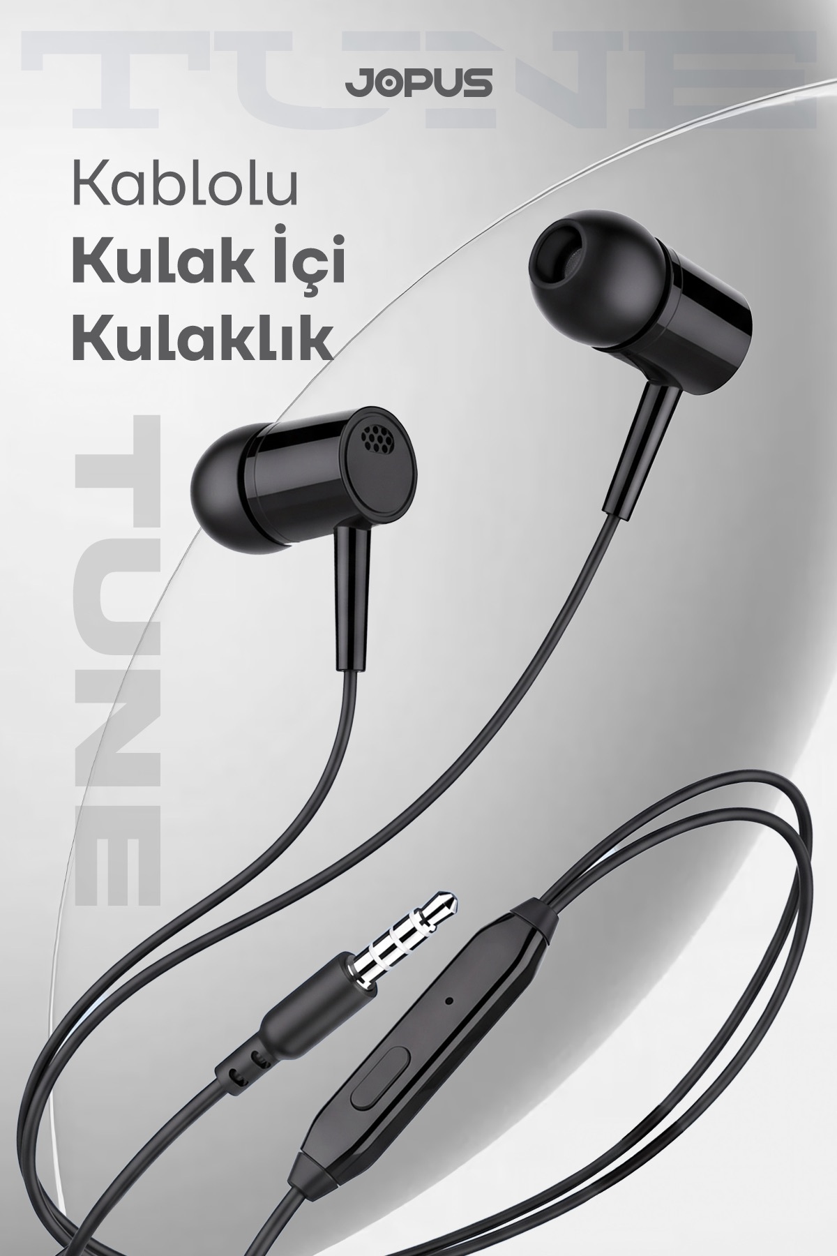 Jopus Yüksek Sesli Stereo Kulak İçi Kulaklık Mikrofonlu Beyaz 3.5