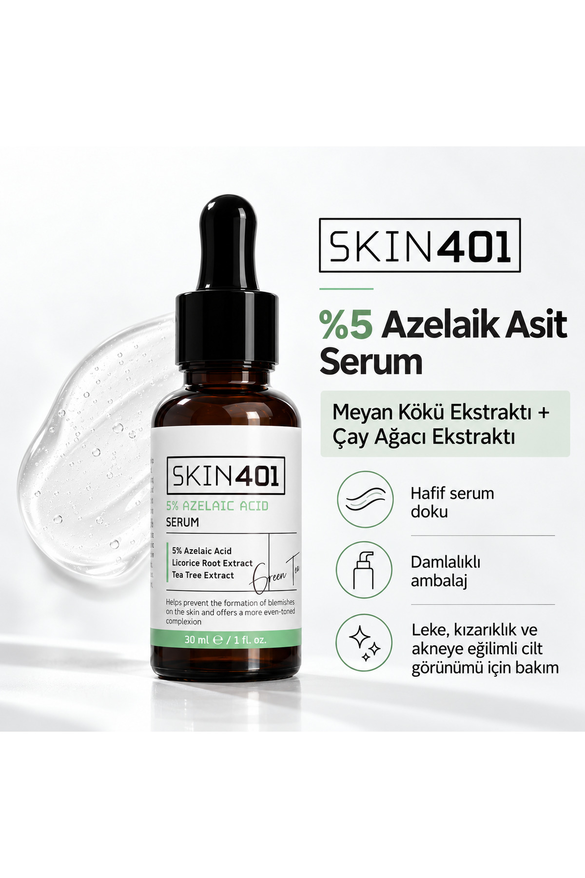 سرم مراقبت روزانه تسکین دهنده اسید آزلائیک 5% استارت 30 میلی لیتر - برای پوست مستعد آکنه، لک و قرمزی — Skin401-204 — تصویر 2 از 7
