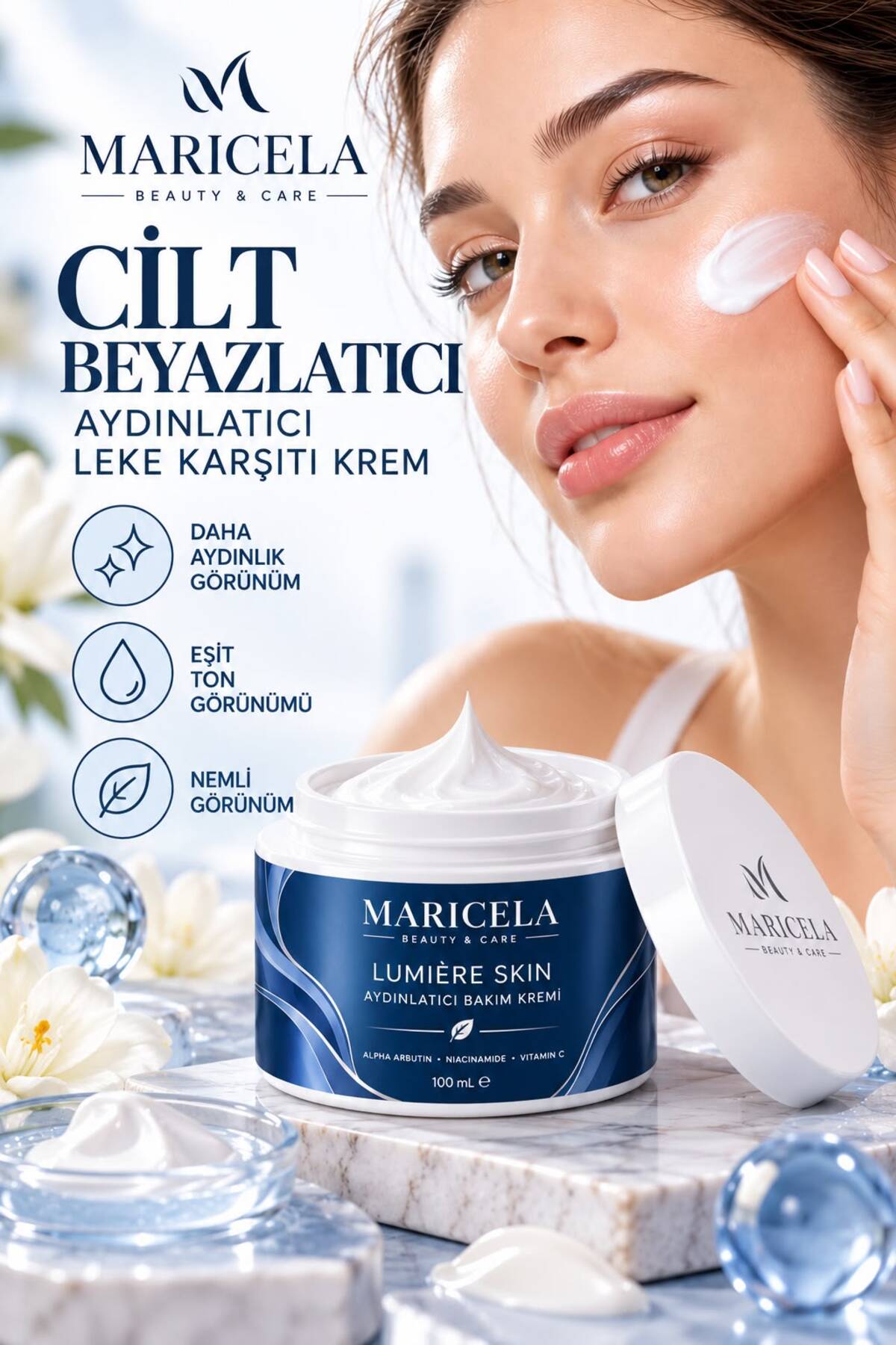 Maricela Cilt Beyazlatıcı Aydınlatıcı Leke Karşıtı Krem | 100 ML