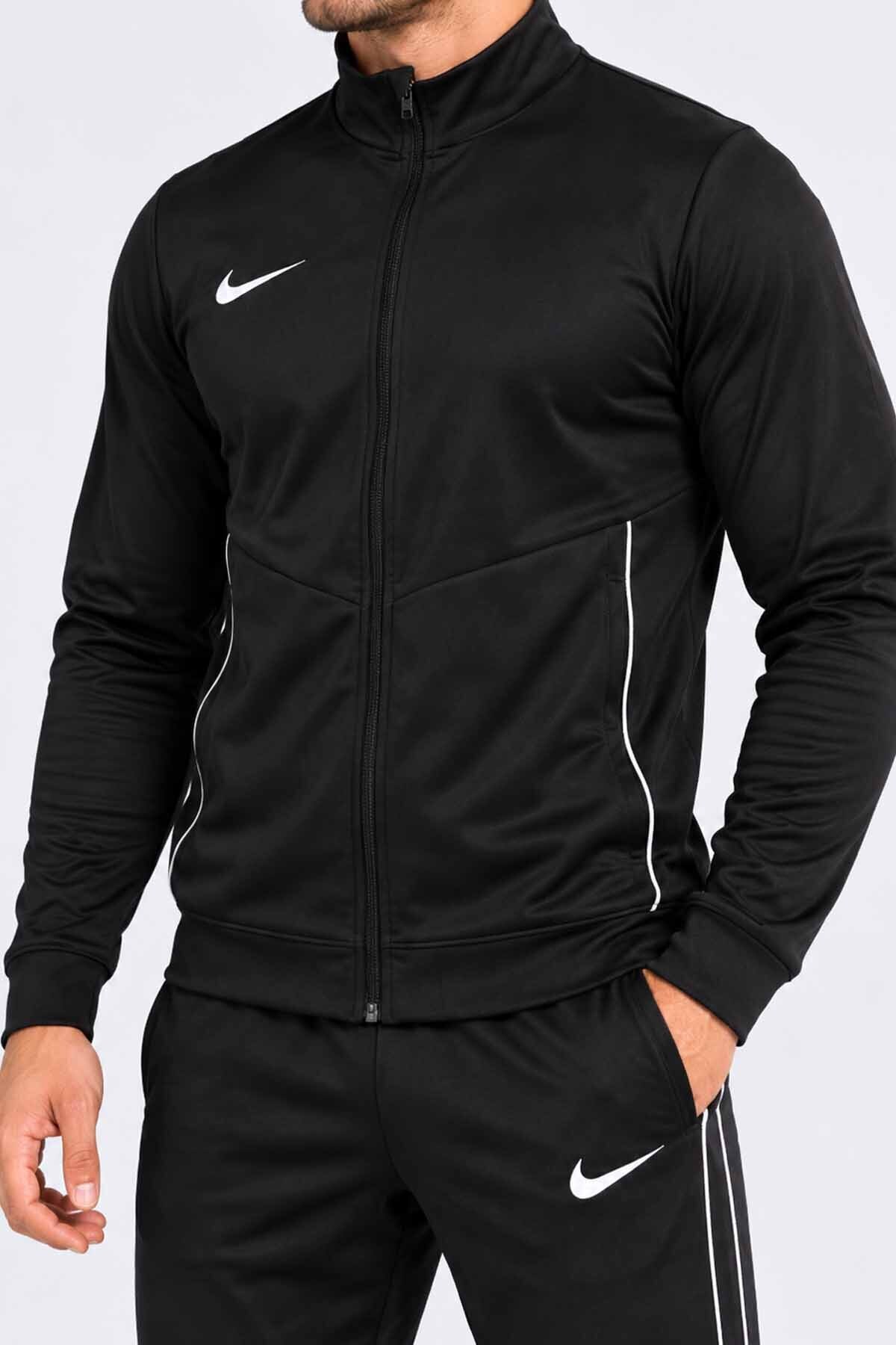 Erkek Siyah Dri-FIT Günlük-Antrenman Eşofman Takımı - Slim Fit — مشکی NK1979 — تصویر 2 از 7