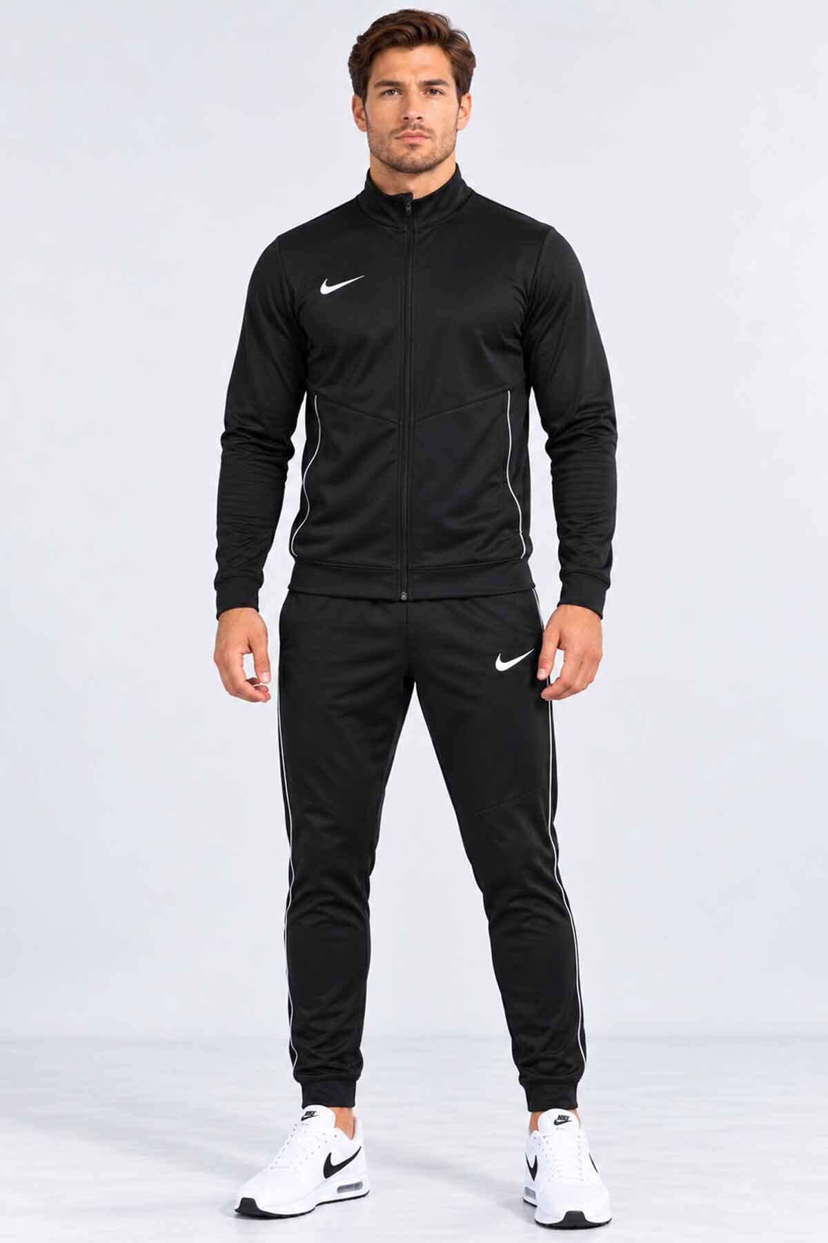 Erkek Siyah Dri-FIT Günlük-Antrenman Eşofman Takımı - Slim Fit — مشکی NK1979 — تصویر 3 از 7
