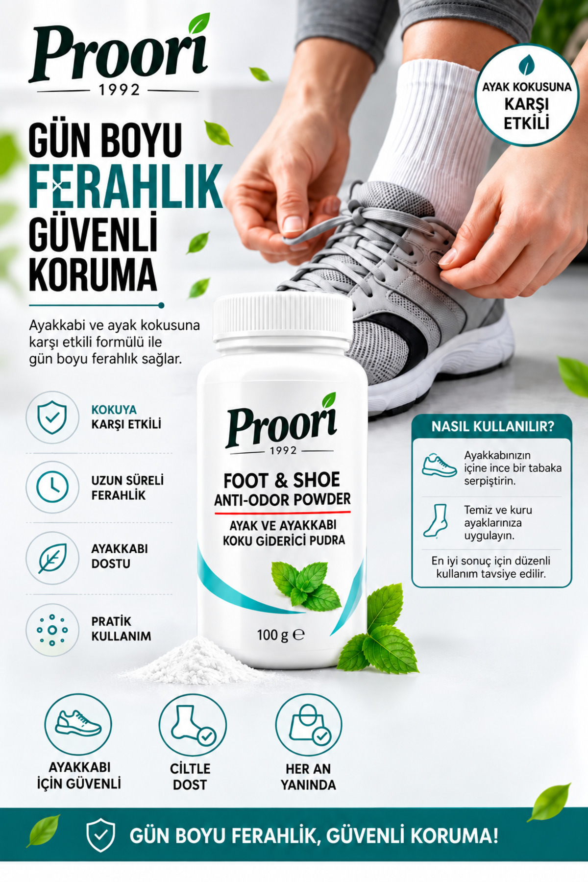 Proori Ayak Koku Önleyici Pudra 100 gr Ayyakkabı Koku Giderici — praykk