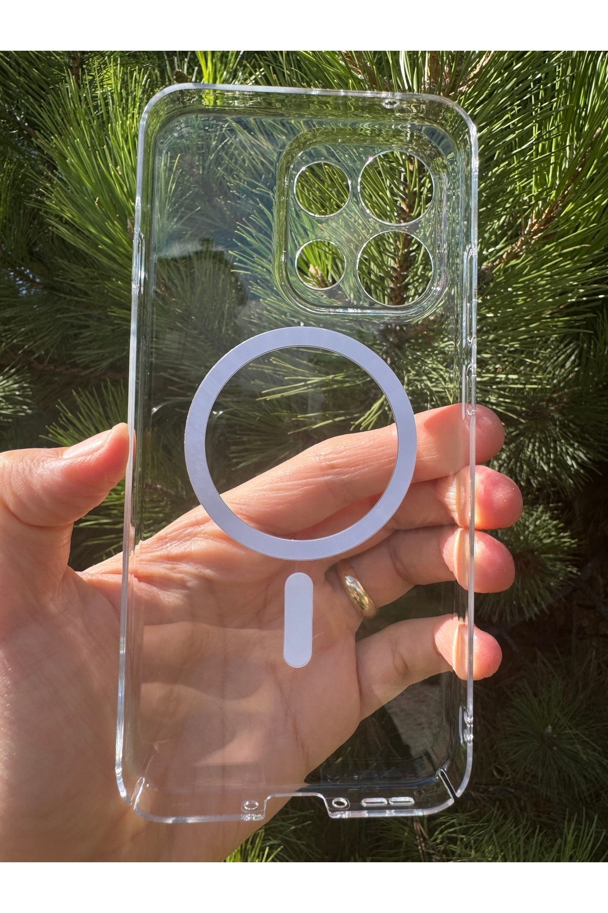 Oppo Reno 16F Uyumlu Kılıf İnce Sert Sararmaz Magsafe Kamera Korumalı Dayanıklı Transparan Arka Kapak