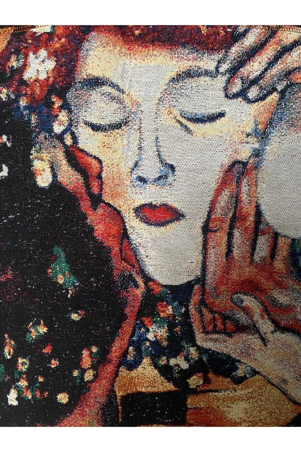 Klimt Öpücük Dokuma Detaylı Kahverengi Denim Yelek · Görünüm 6