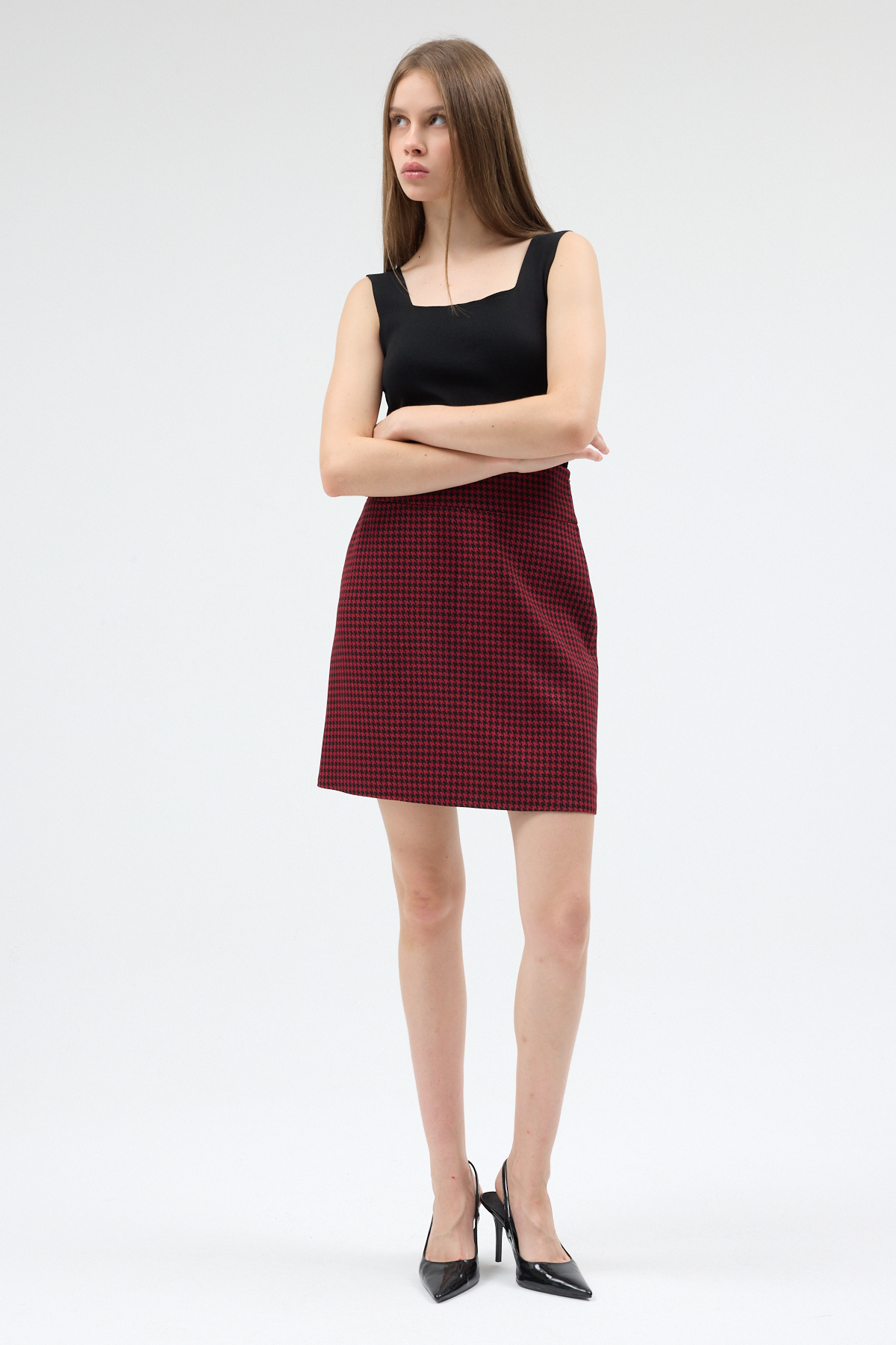 Bordo Dokuma Etek