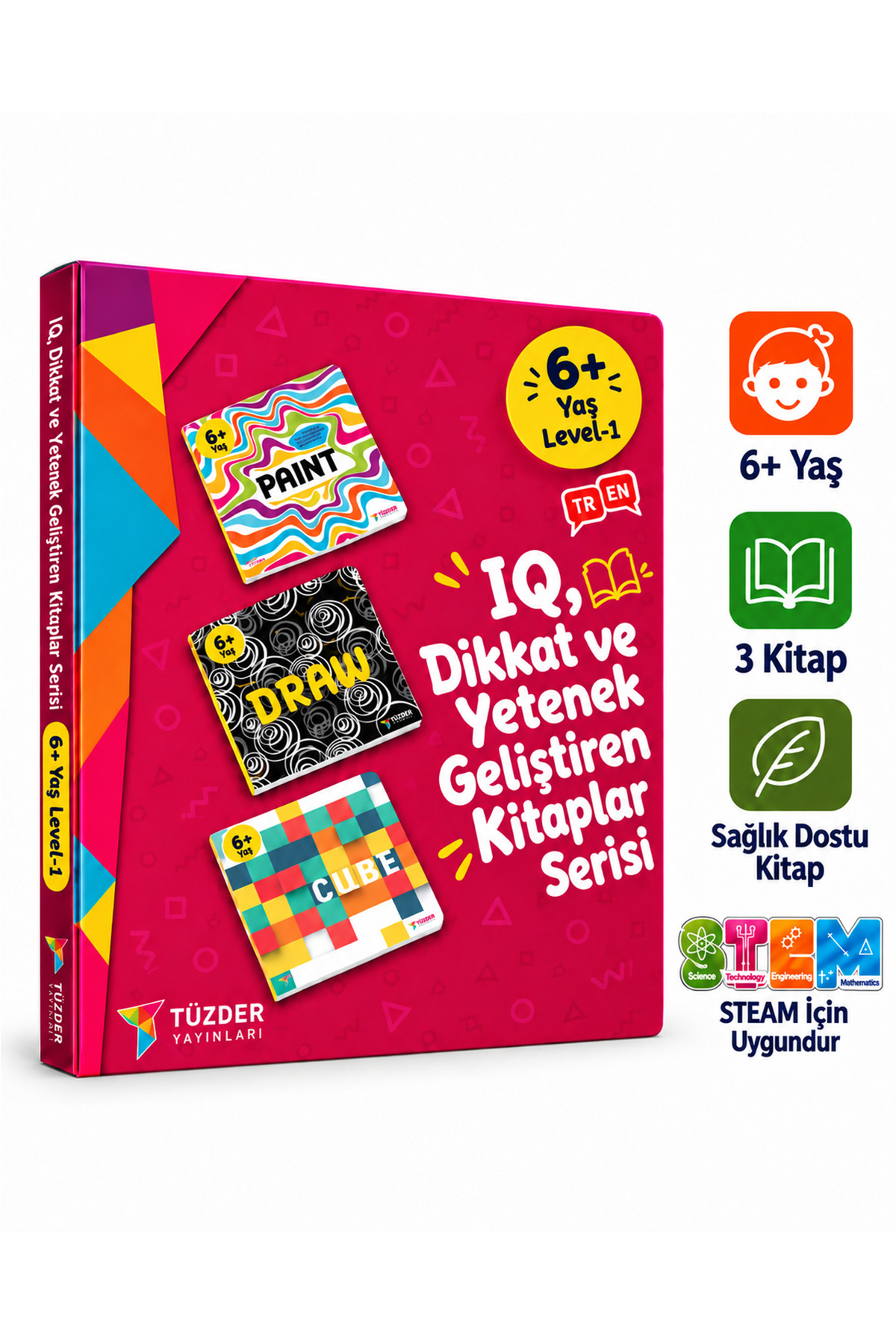 TÜZDER Yayınları 6+ Yaş Level-1 - IQ, Dikkat ve Yetenek Geliştiren