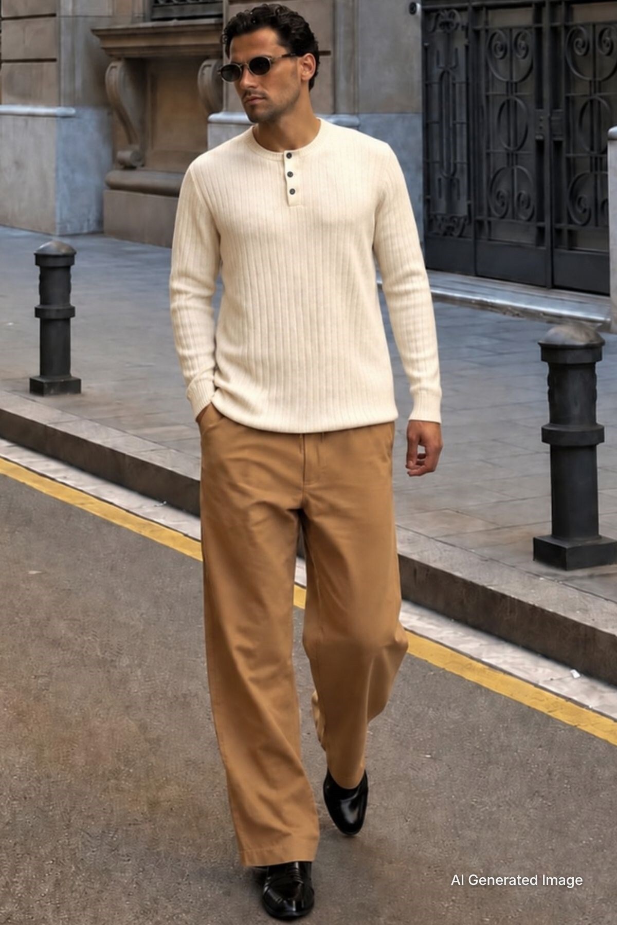 Madmext Camel Bol Paça Beli Bağlamalı Erkek Pantolon E7403 - Fiyatı
