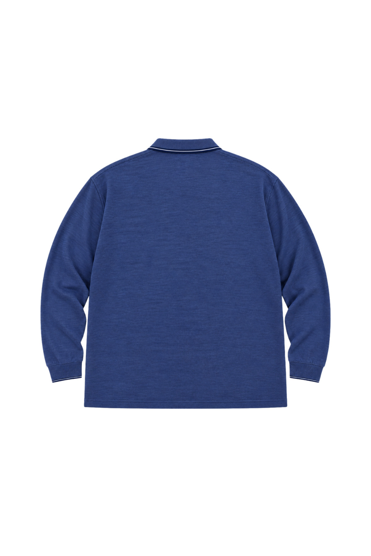 پولوشرت مردانه بزرگ سایز ملانژ ایندگو یقه دار آستین بلند پیکه M-L-XL-2XL-3XL-4XL-5XL-6XL-7XL-8XL