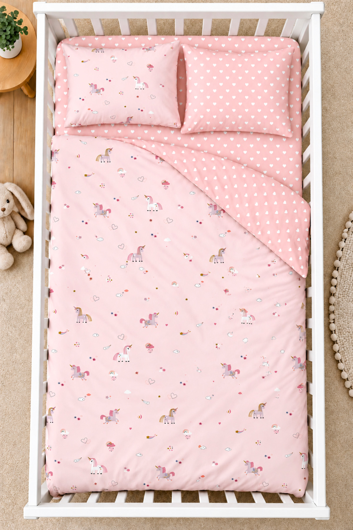 NazeninHome Unicorn %100 Pamuk Ranforce Bebek Nevresim Takımı