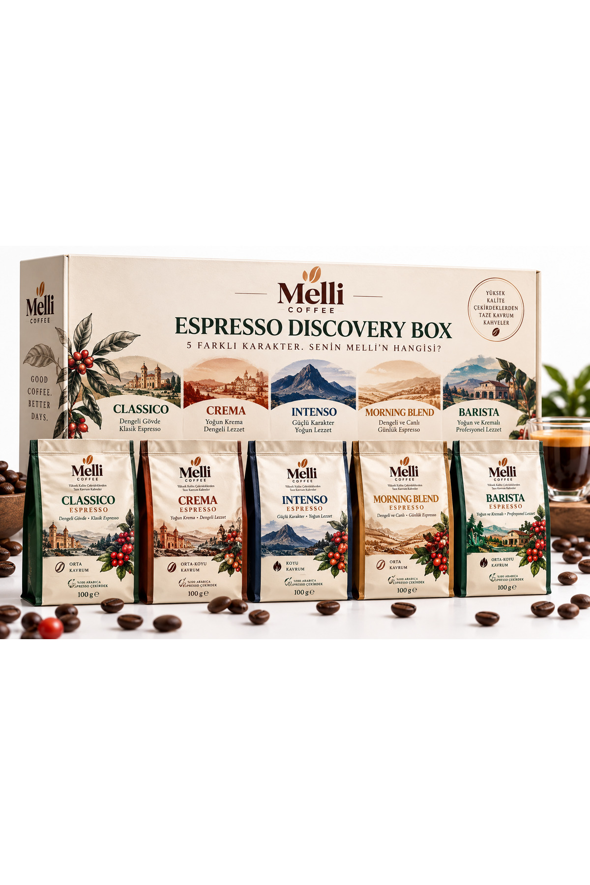 MELLI COFFEE Espresso Discovery Box 5'li Deneme Seti 500 g