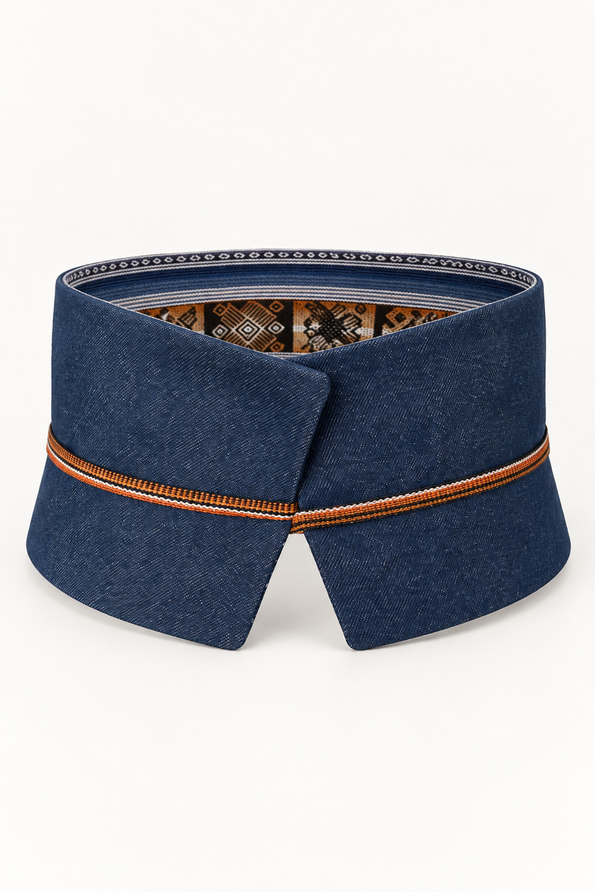 Llicla Reversible Denim Belt, Llama Weave — Navy · View 5