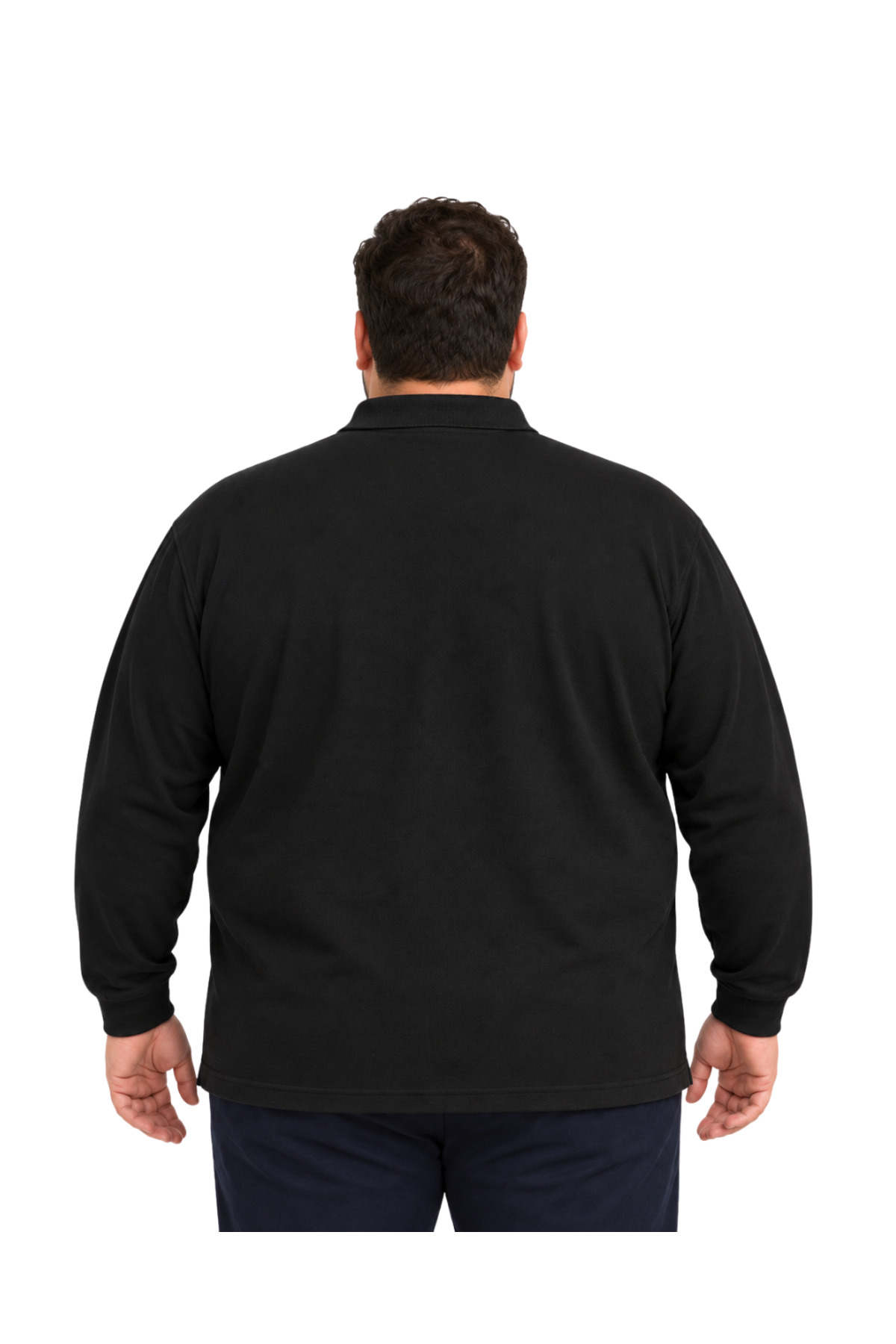تی‌شرت پولو یقه دار مردانه بزرگ سایز مشکی از 3XL تا 8XL