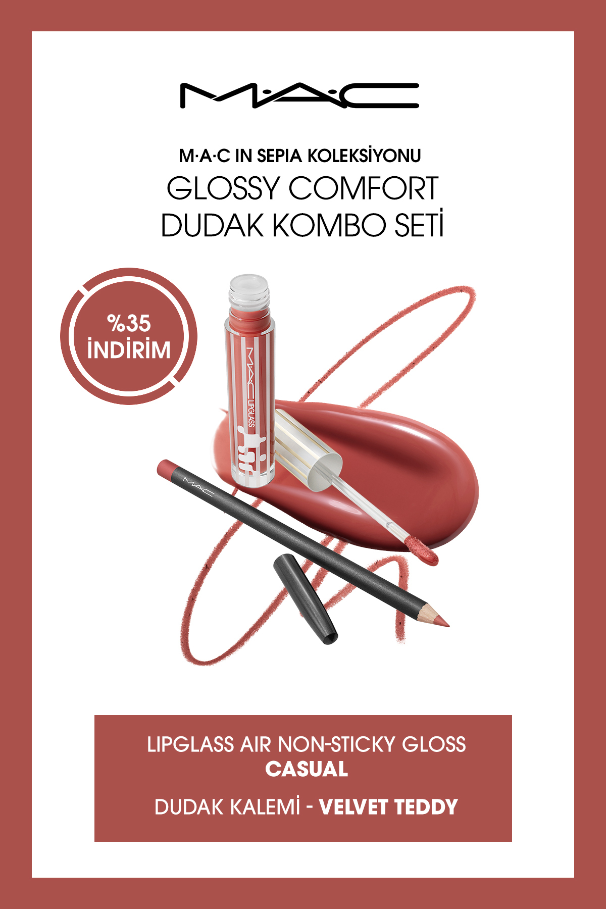 Mac In Sepia Koleksiyonu: Glossy Comfort Dudak Kombo Seti - Fiyatı