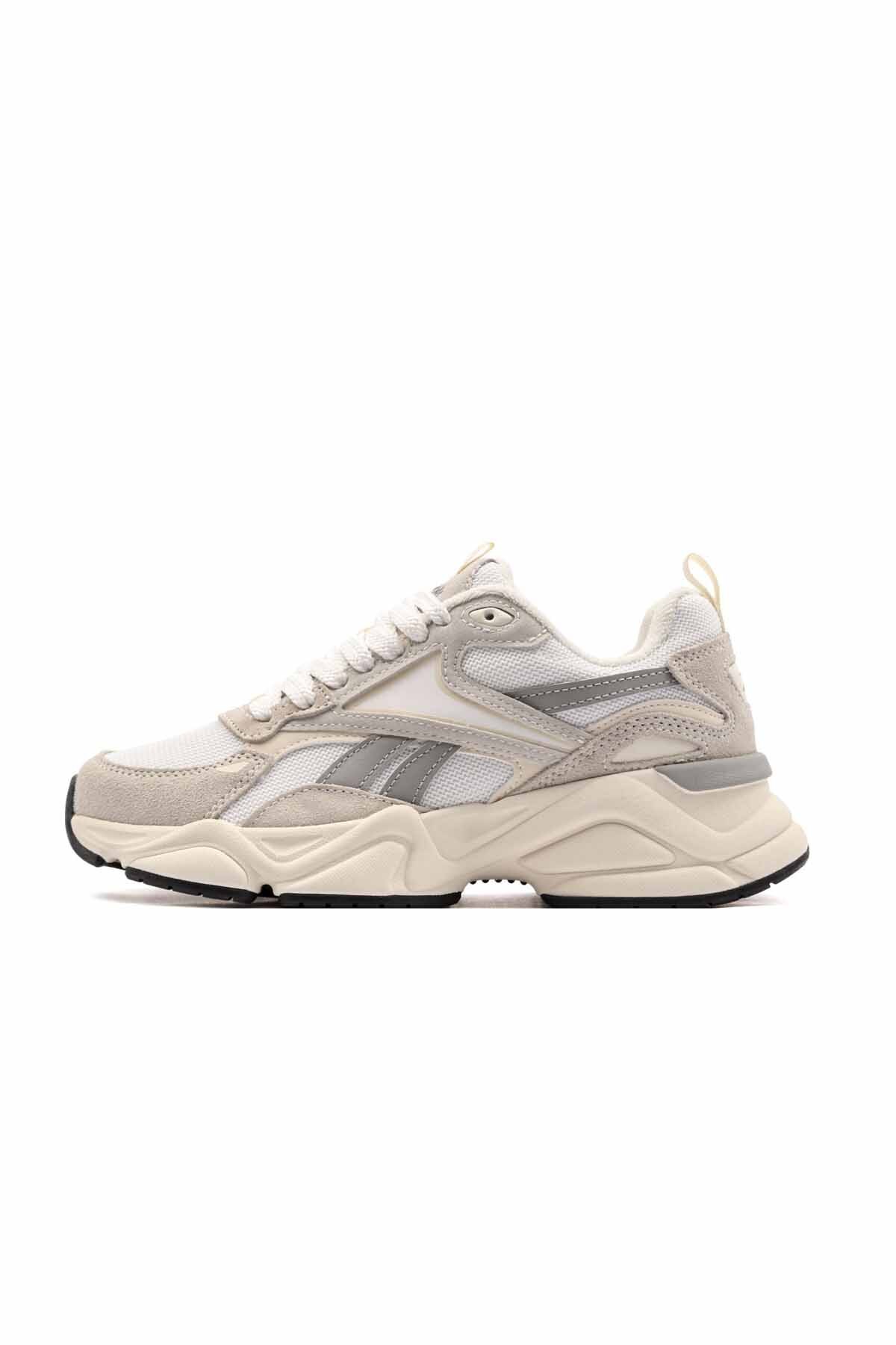Kadın Beyaz/Bej Spor Ayakkabı Kalın Taban Fileli Günlük Chunky Sneaker — سفید Max Lift II — تصویر 3 از 8