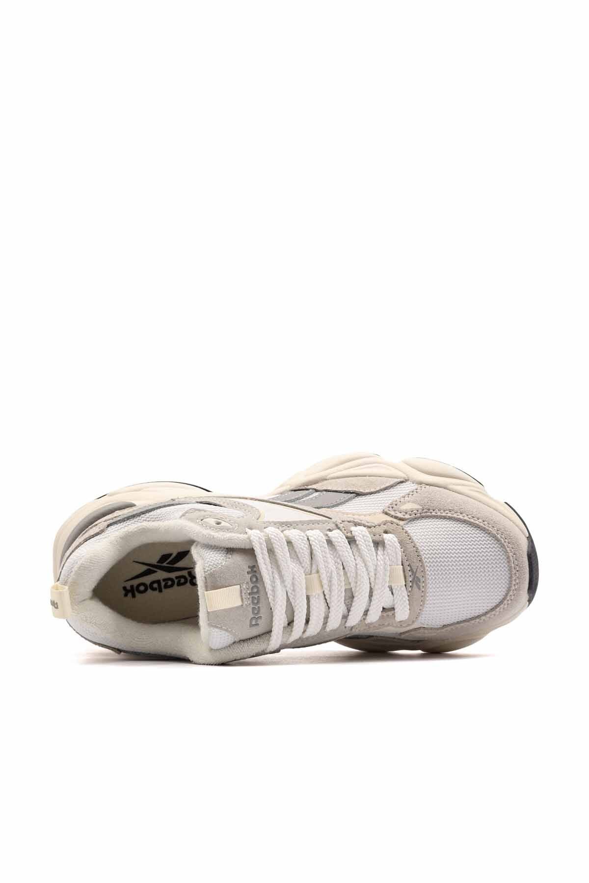 Kadın Beyaz/Bej Spor Ayakkabı Kalın Taban Fileli Günlük Chunky Sneaker — سفید Max Lift II — تصویر 7 از 8