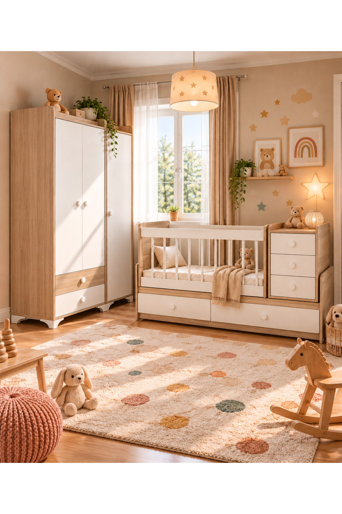 Aktehome Masal 049 Bebek Çocuk Odası Takımı Sonomo Beyaz