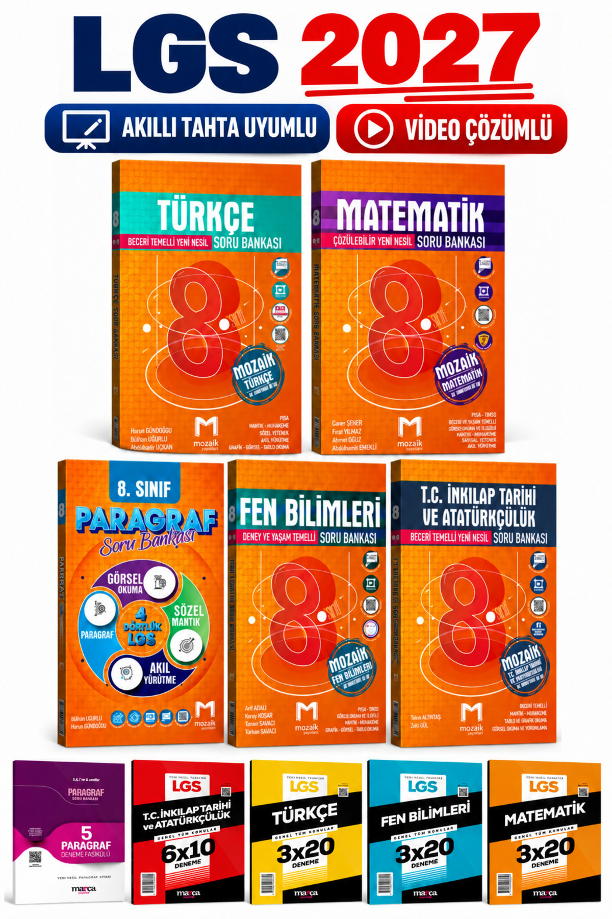 Mozaik Yayınları Lgs 2027 8.Sınıf Türkçe Matematik Fen Bilimleri