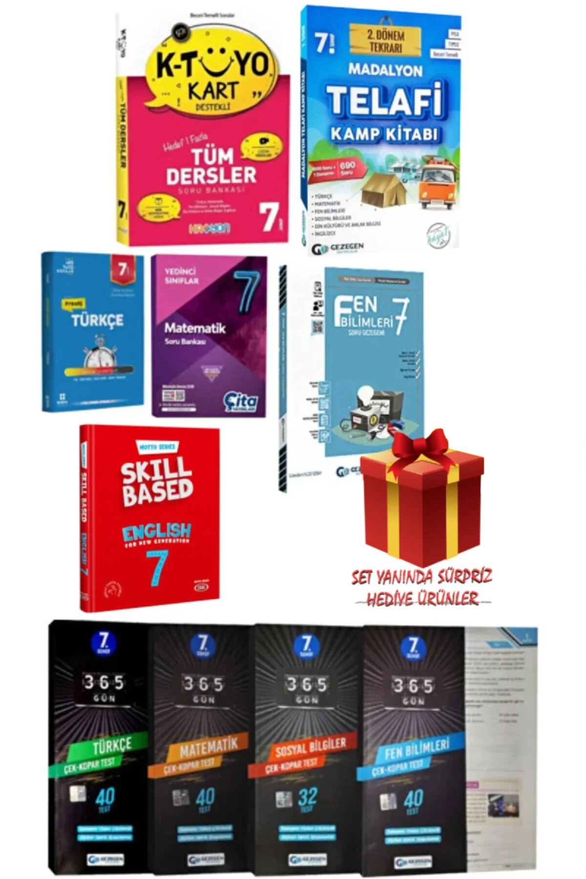 QUESTION BANK 2023 QB 7巻セット Gezegen Yayıncılık 7. Sınıf Seti:Tüm Dersler Soru Bankası+Yaprak