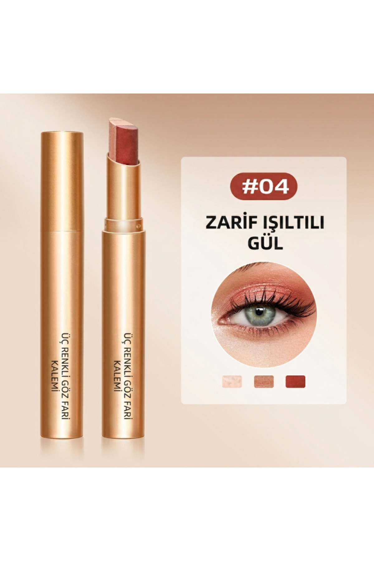 سایه چشم استیک سه رنگ گرادیان با ماندگاری بالا، رنگ شماره ۴ — رنگارنگ SF001 — تصویر 5 از 8