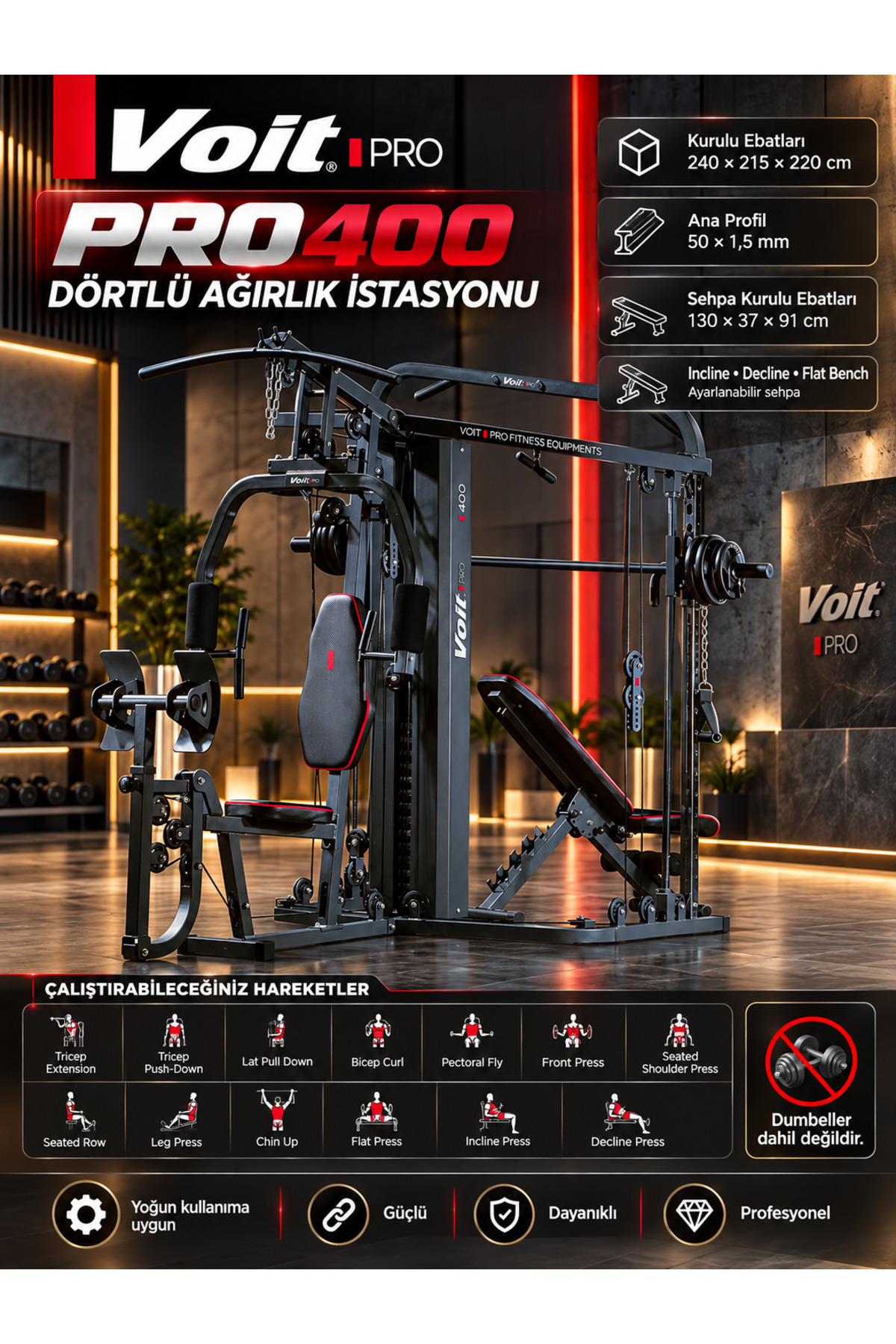 Voit VOİT PRO 400 DÖRTLÜ AĞIRLIK İSTASYONU (MULTI STATION MACHIN)