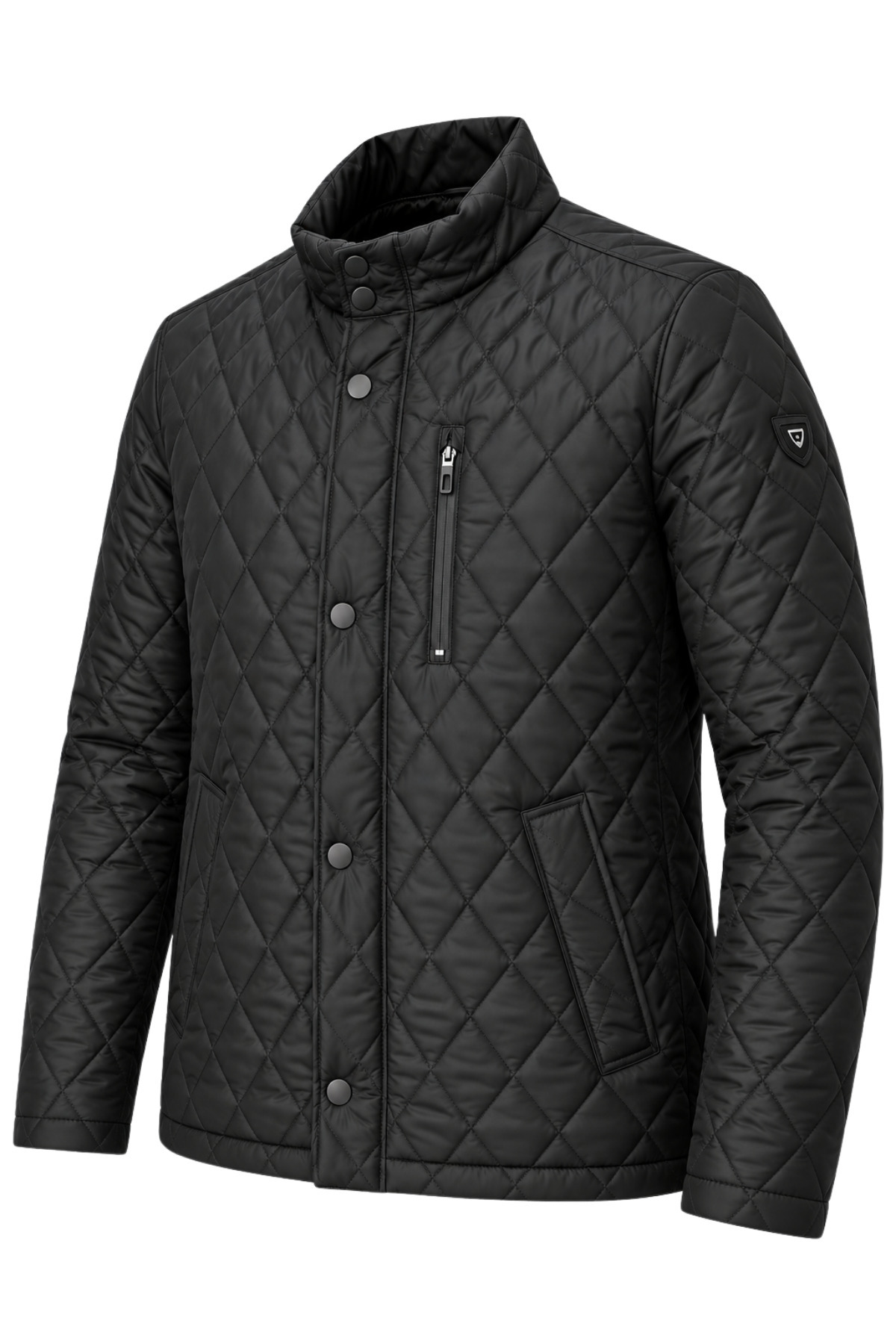 Erkek Kahverengi Standart Fit Normal Kesim İçi Kürklü Dik Yaka Çıtçıtlı Dolgulu Desenli Overcoat görsel 3