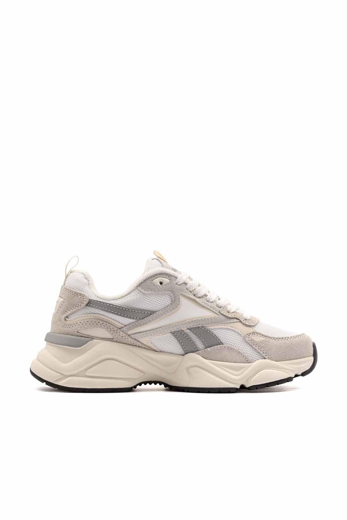 Kadın Beyaz/Bej Spor Ayakkabı Kalın Taban Fileli Günlük Chunky Sneaker — سفید Max Lift II — تصویر 4 از 8