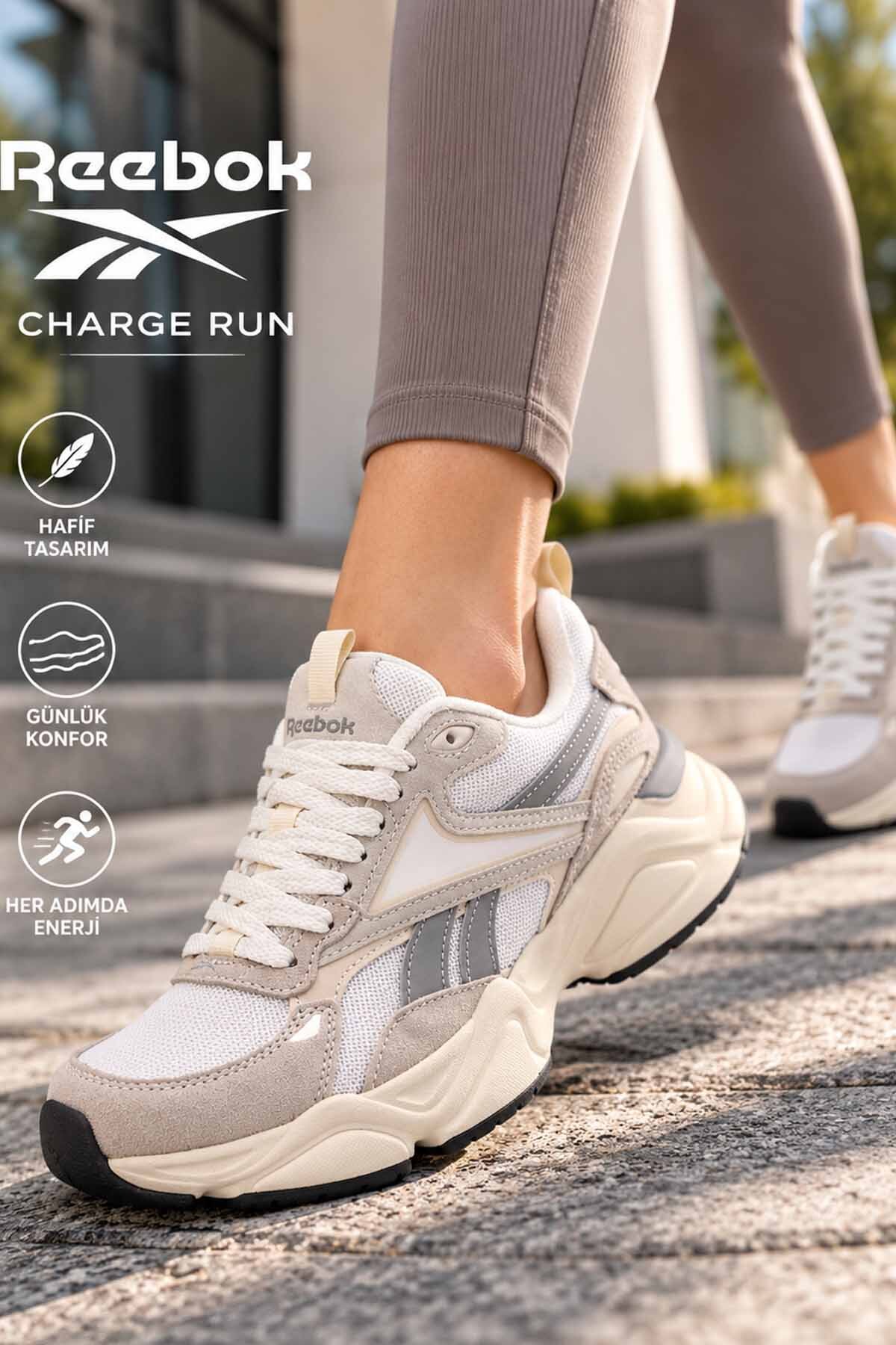 Kadın Beyaz/Bej Spor Ayakkabı Kalın Taban Fileli Günlük Chunky Sneaker — سفید Max Lift II