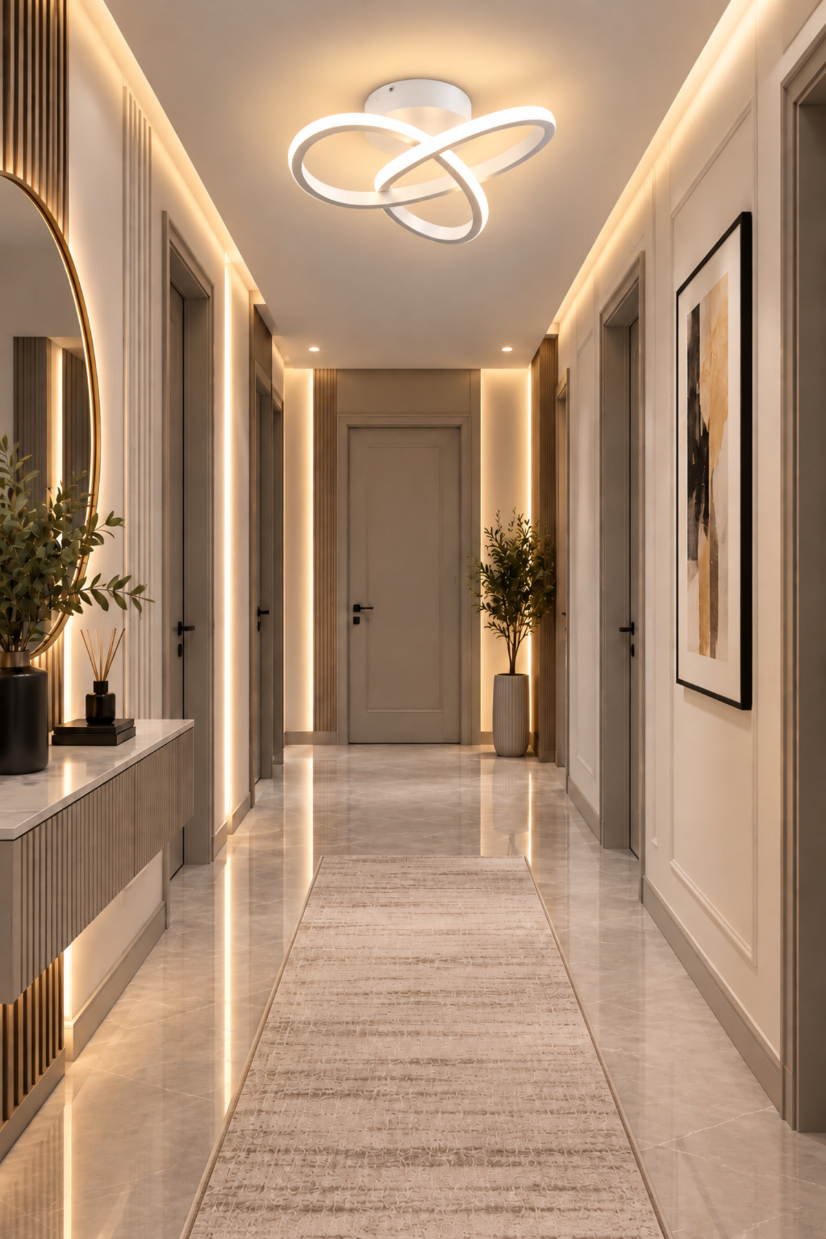 Elektroyou Elagans Beyaz Modern Ultra Power Beyaz Ledli Plafonyer Tekli Ledli Avize