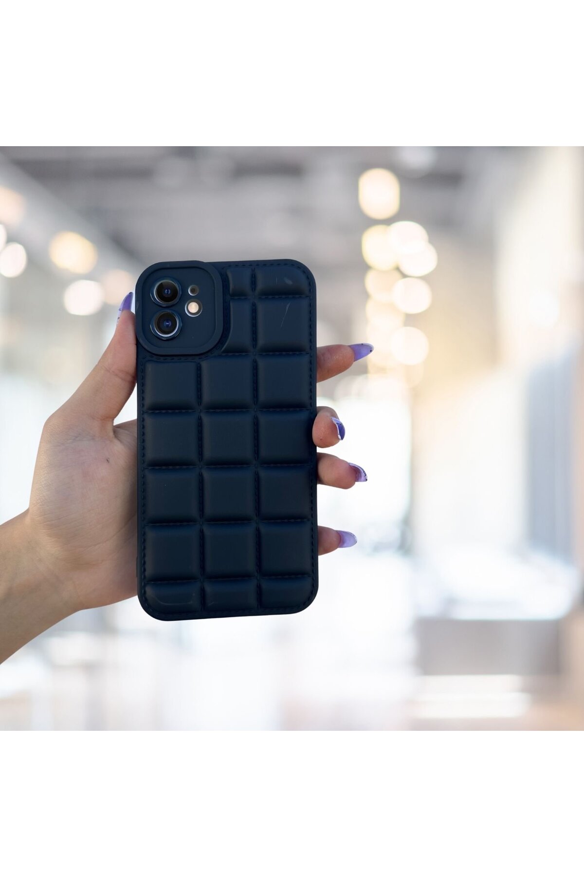 iPhone 11 Kılıf Puffer Şişme Kapitone Tasarımlı Kamera Korumalı Yumuşak Madlen Silikon Kılıf