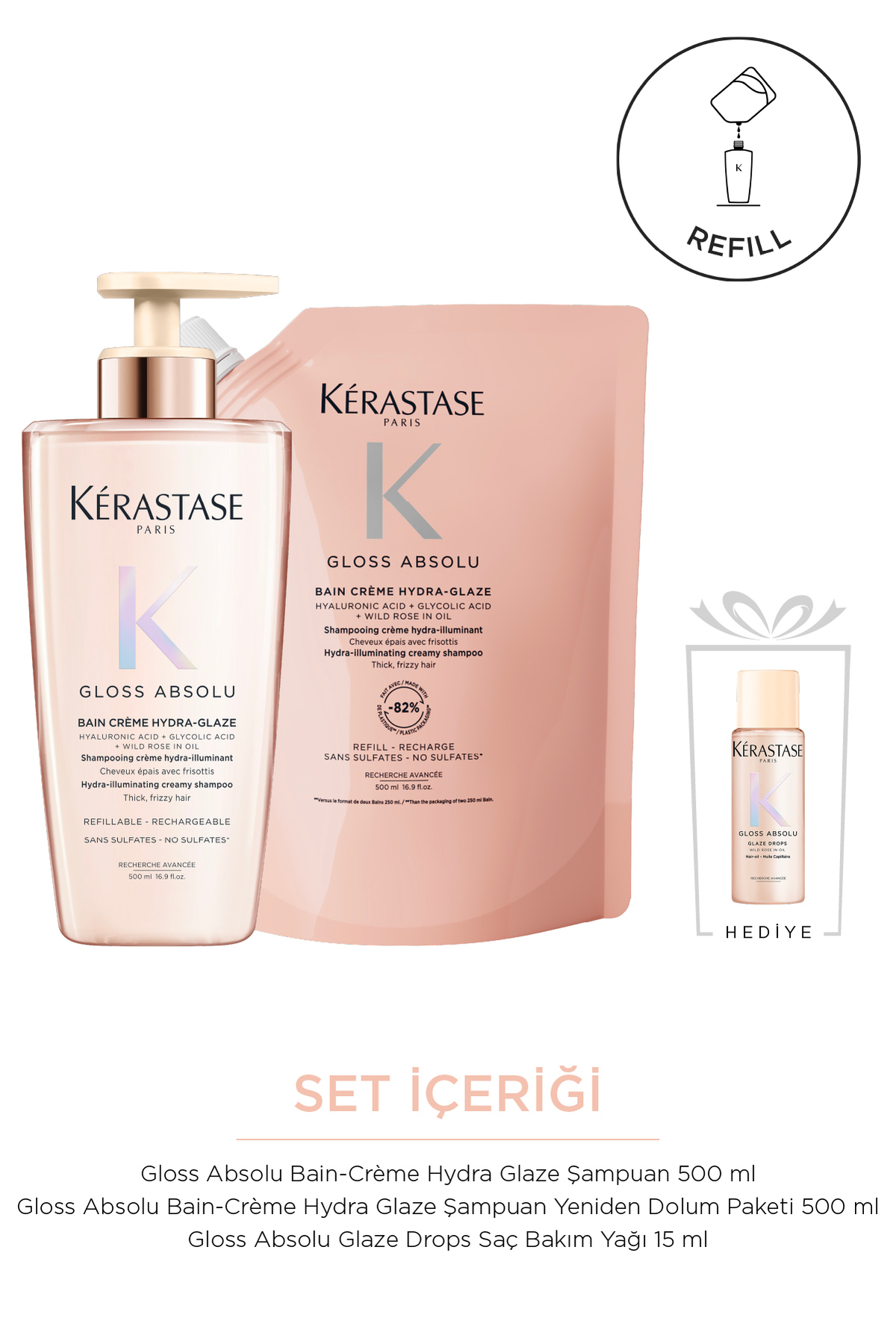 Kerastase کراستاز ست شامپوی براق کننده ابسولو بین کرم Hydra-Glaze Refill 1015ml — VB3455965847
