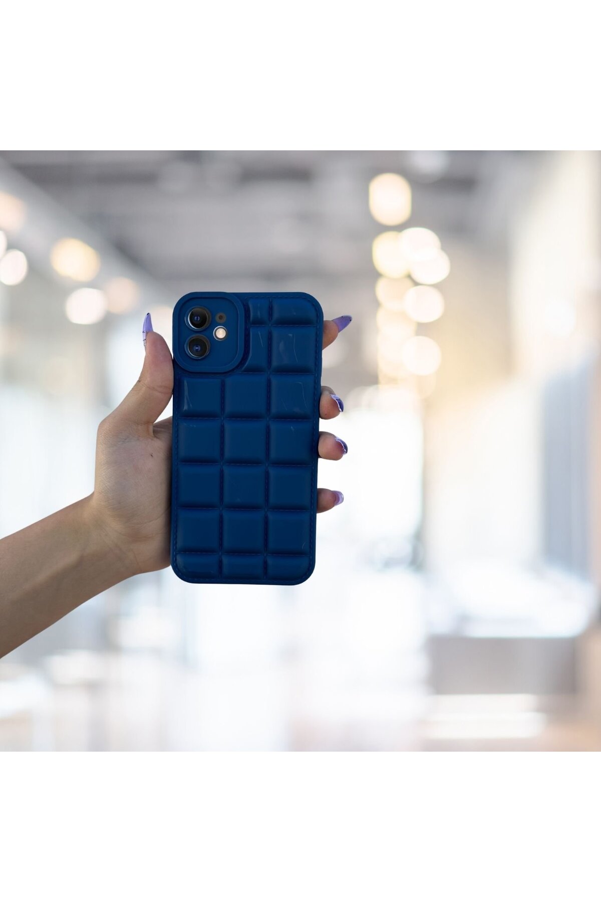 iPhone 11 Kılıf Puffer Şişme Kapitone Tasarımlı Kamera Korumalı Yumuşak Madlen Silikon Kılıf
