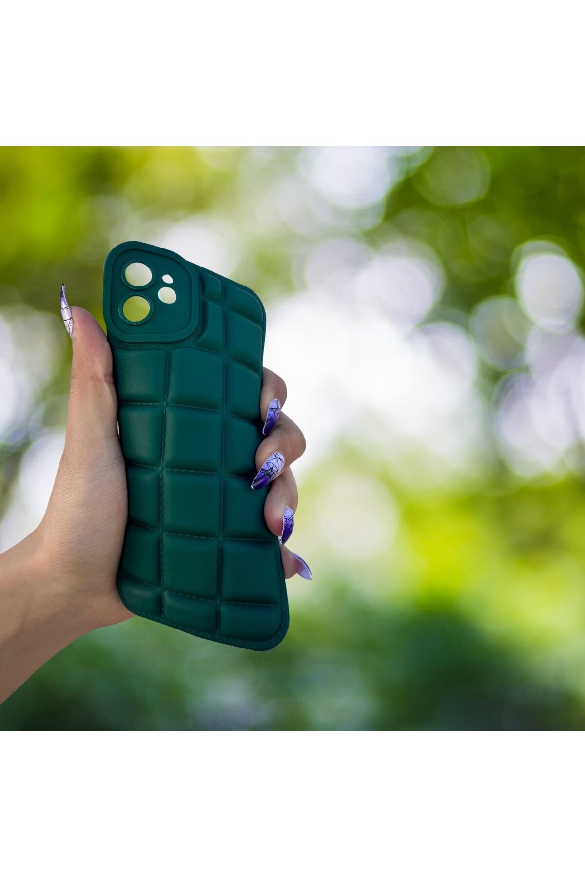 iPhone 11 Kılıf Puffer Şişme Kapitone Tasarımlı Kamera Korumalı Yumuşak Madlen Silikon Kılıf