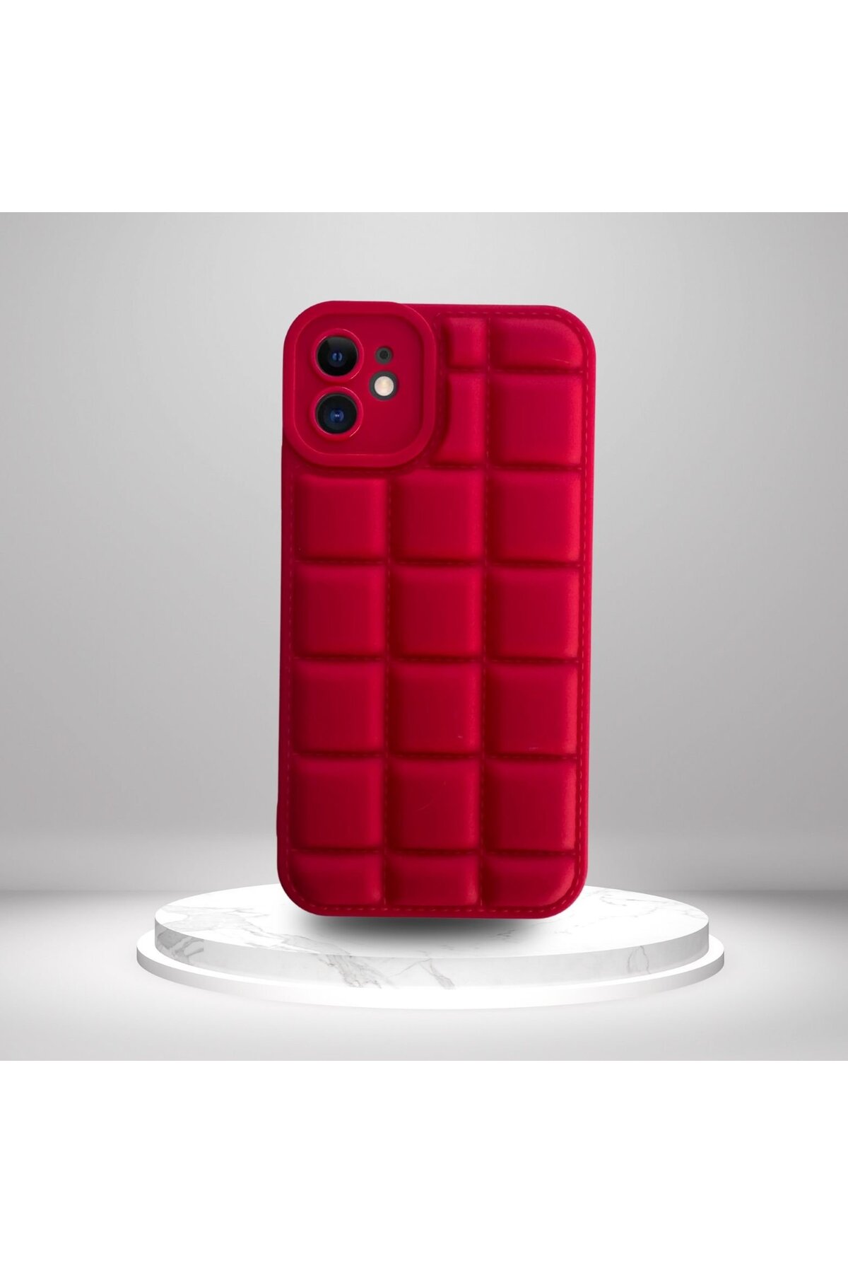 iPhone 11 Kılıf Puffer Şişme Kapitone Tasarımlı Kamera Korumalı Yumuşak Madlen Silikon Kılıf
