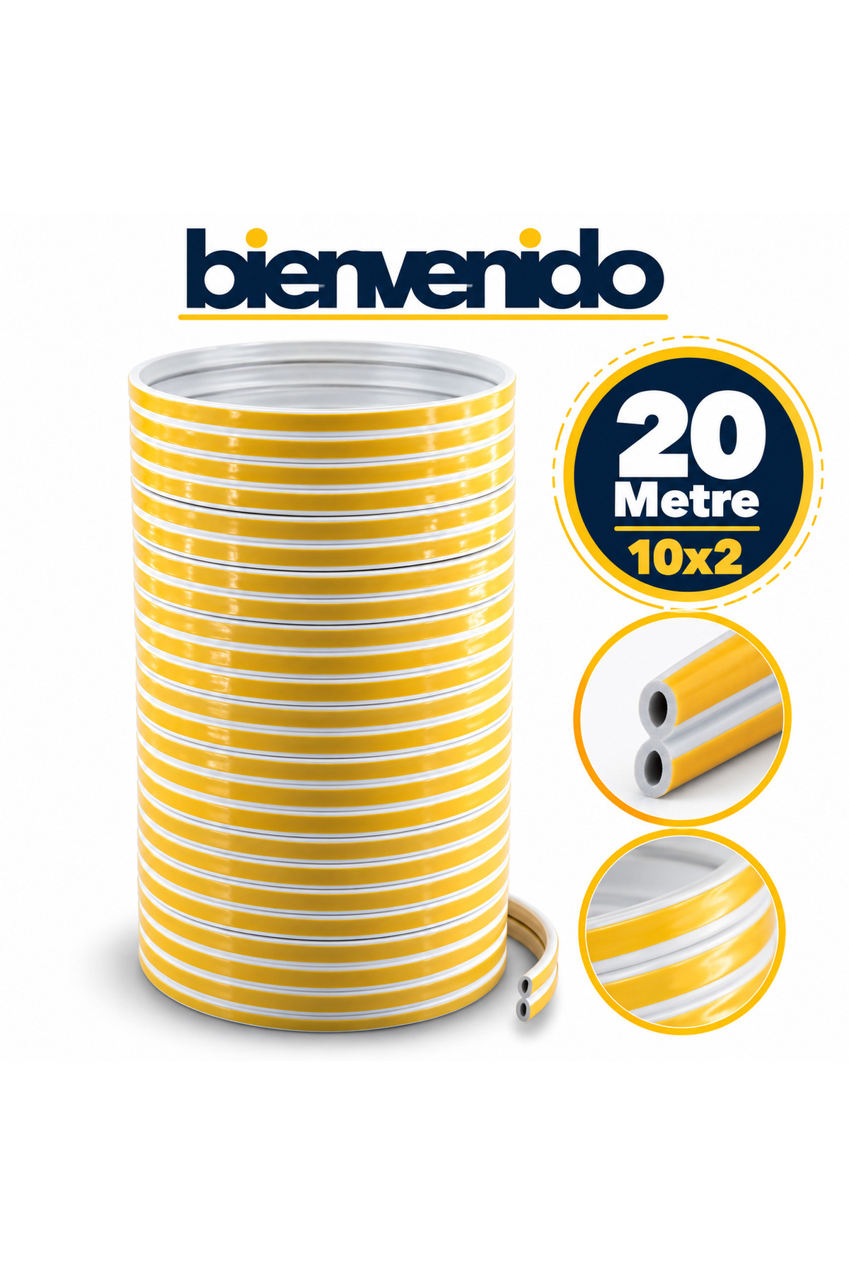 Yapışkanlı 10x2=20 Metre (BEYAZ) Kapı Pencere Bandı Fitili Soğuk Izolasyon Kauçuk Bantları