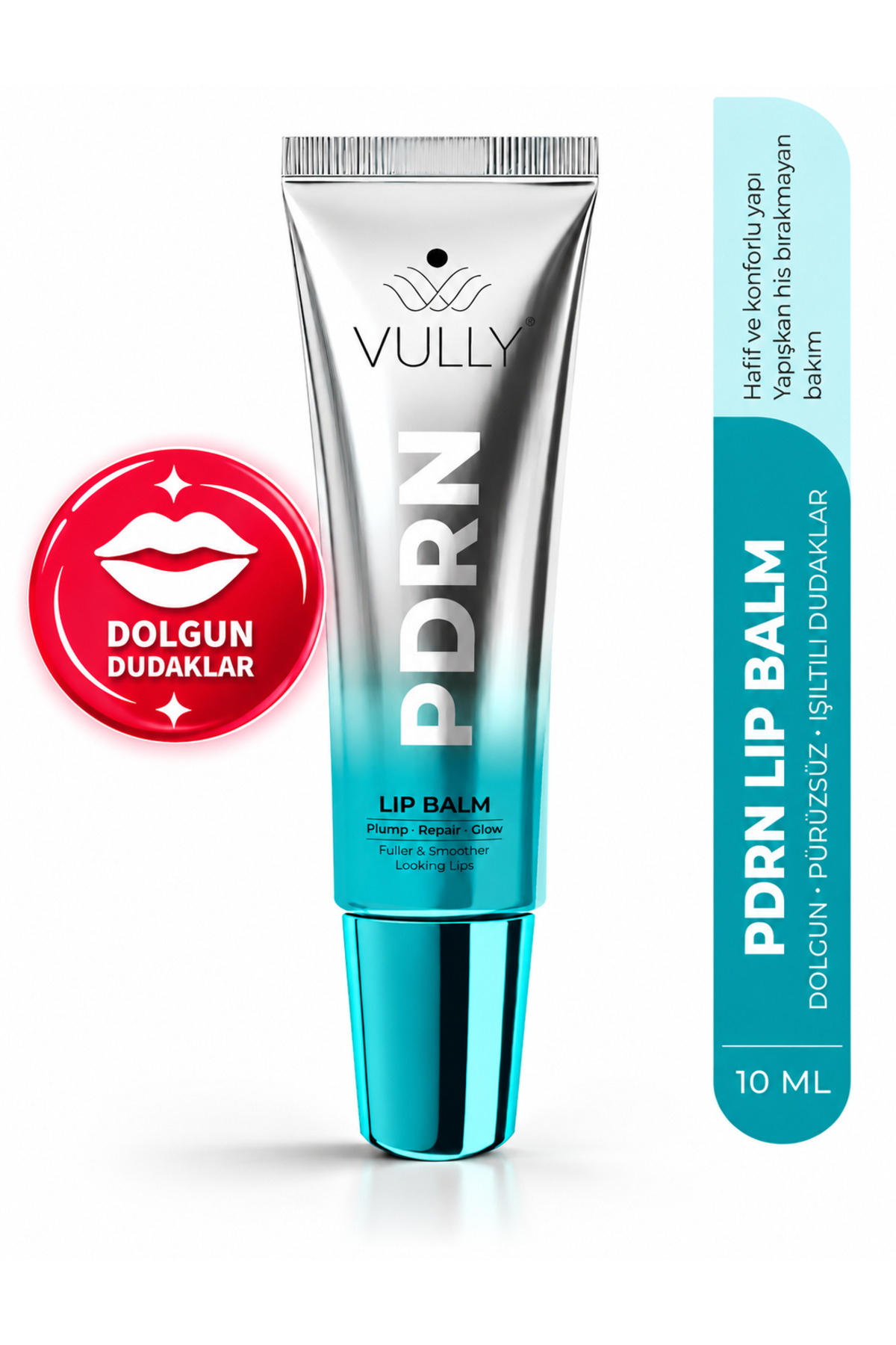 VULLY PDRN Glow Lip Balm | Şeffaf, Cam Görünümlü Parlaklık Veren, Dolgunlaştı...