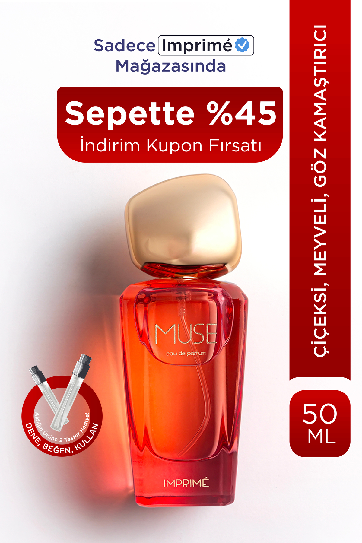 Imprime Muse Edp Kadın Parfüm 50ml | Çiçeksi, Meyveli | Frenk Üzümü, Lavanta,...