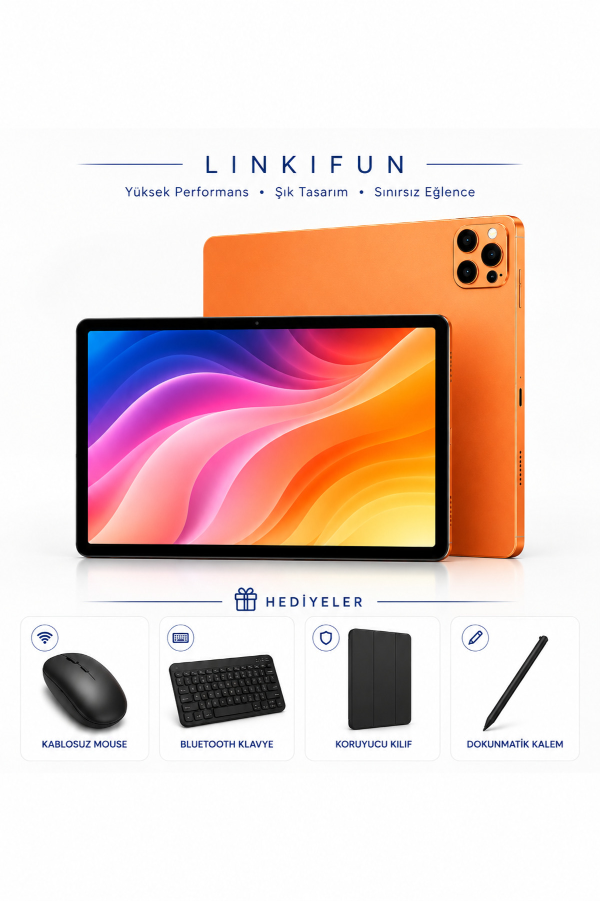 linkifun Funpad Pro Max 10.1 inc 4 GB Ram 32gb Hafıza Bluetooh Klavye Mouse Seti + Dokunmatik Kalem + Standlı Kılıf Hediyeli