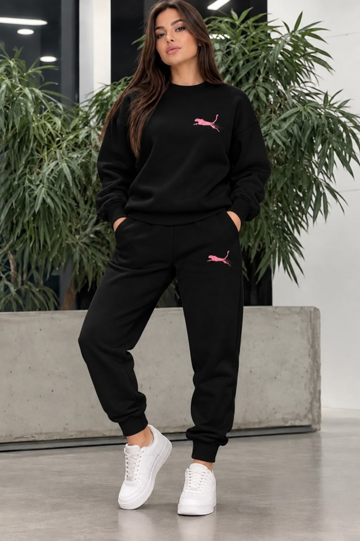 FAEL LİFE PANTER PINK UNISEX majica sa printom I TRENERKA Oversize Premium SET