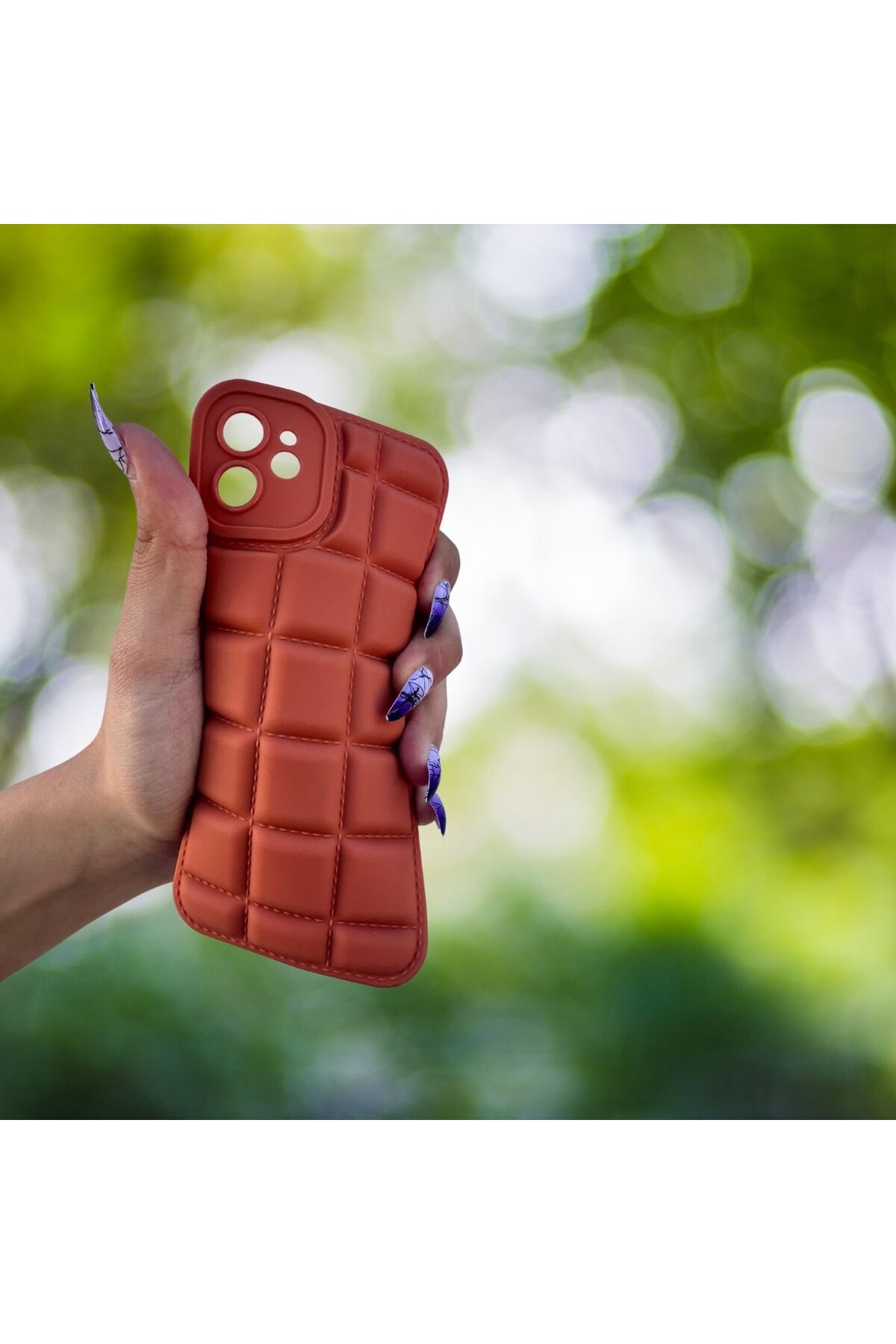 iPhone 11 Kılıf Puffer Şişme Kapitone Tasarımlı Kamera Korumalı Yumuşak Madlen Silikon Kılıf