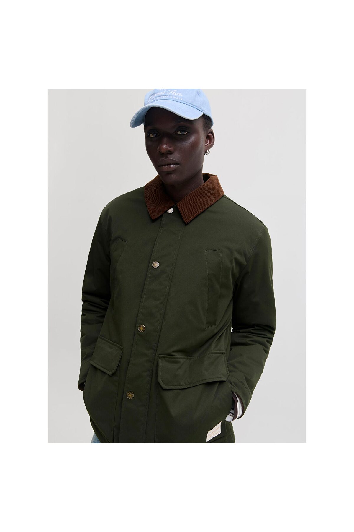 کت جکیت مردانه سبز یقه مخملی 12301609 JORNORREBRO BARN JACKET SN